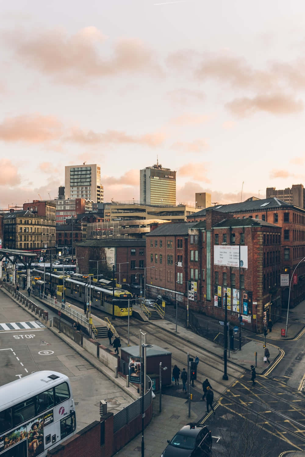 Manchester, sunset, cityscape, HD Phone Wallpaper