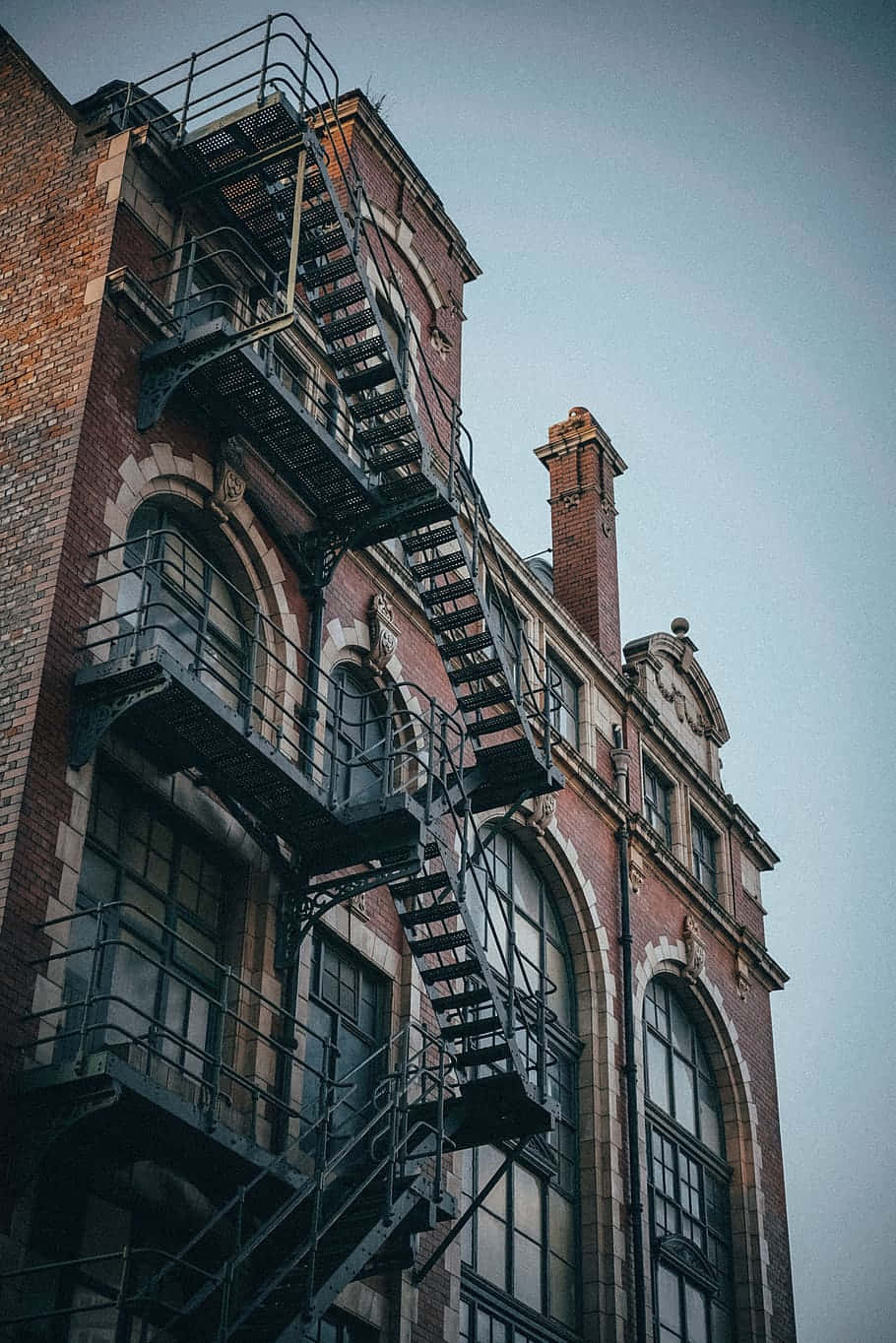 historic building, fire escape, Manchester, HD Phone Wallpaper