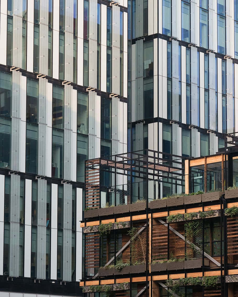 modern architecture, Manchester U K, glass and steel skyscraper facade, SD Phone Wallpaper