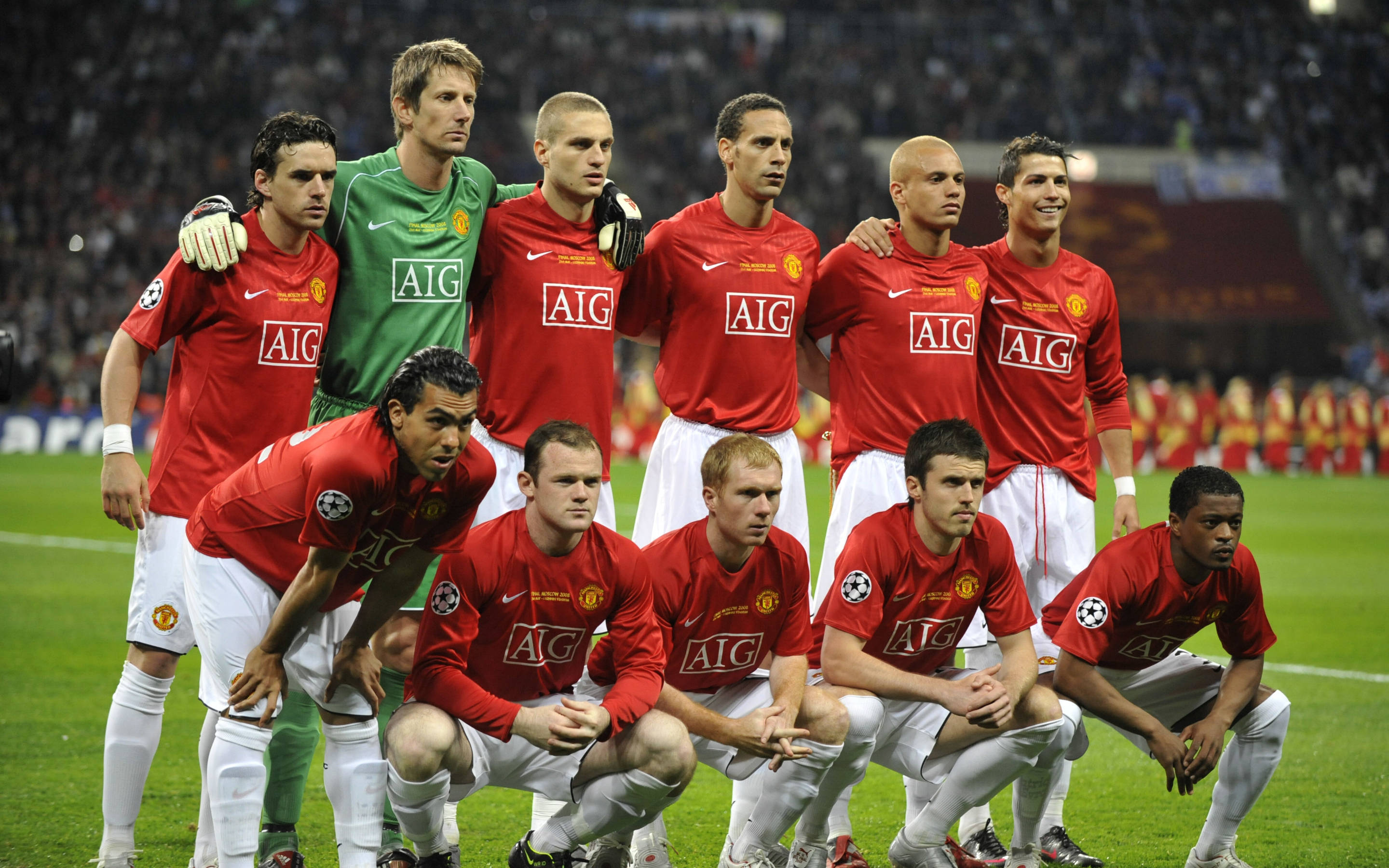 Manchester United, red jerseys, stadium, 2K Desktop Wallpaper