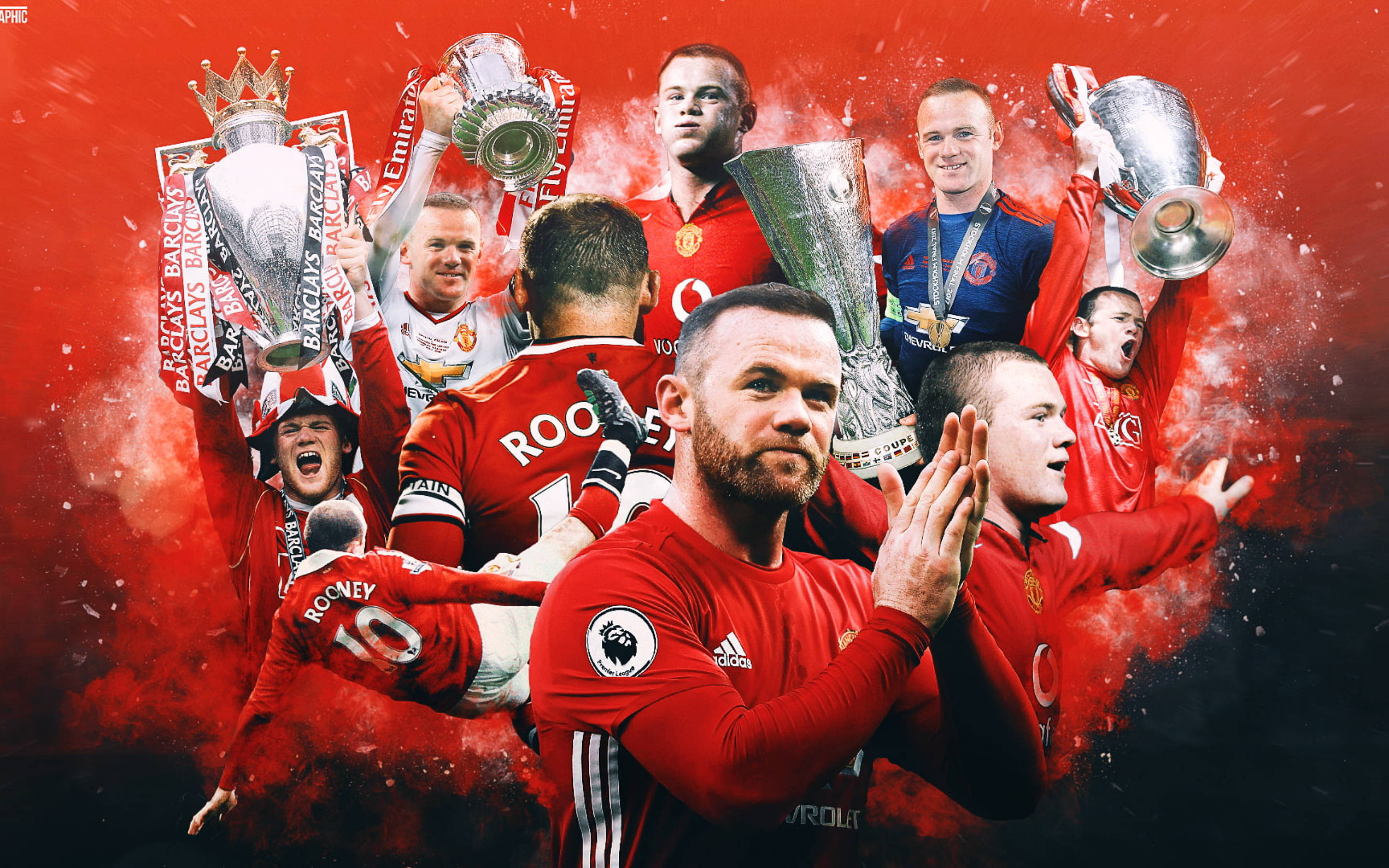 Manchester United, football players, celebrating, 2K Desktop Wallpaper