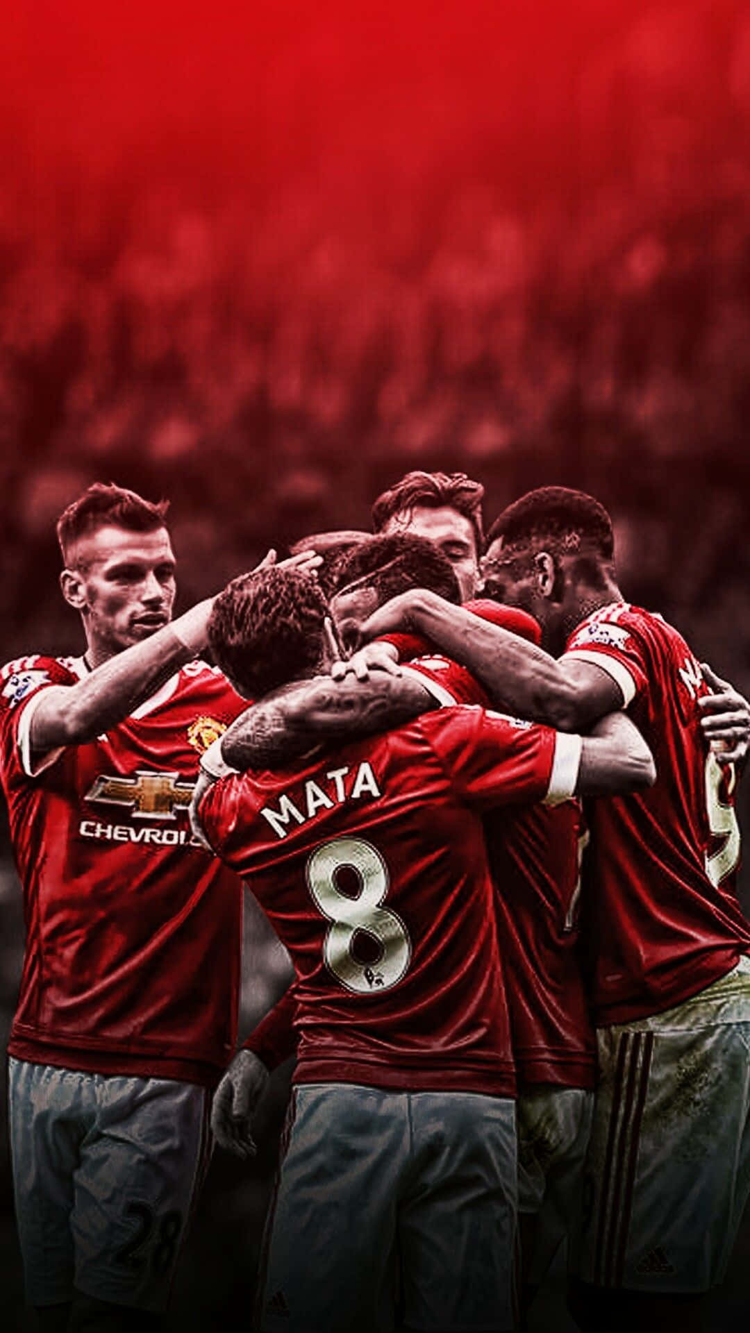 Manchester United Team, red jerseys, football players, Full HD Phone Wallpaper