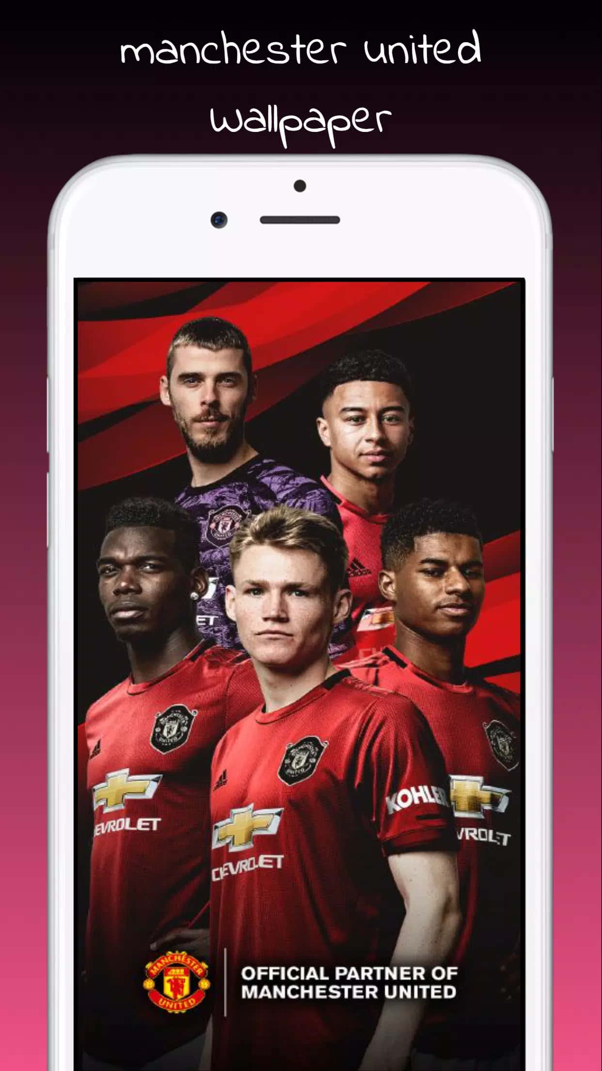 Manchester United, red jerseys, bold red and black geometric background, Full HD Phone Wallpaper