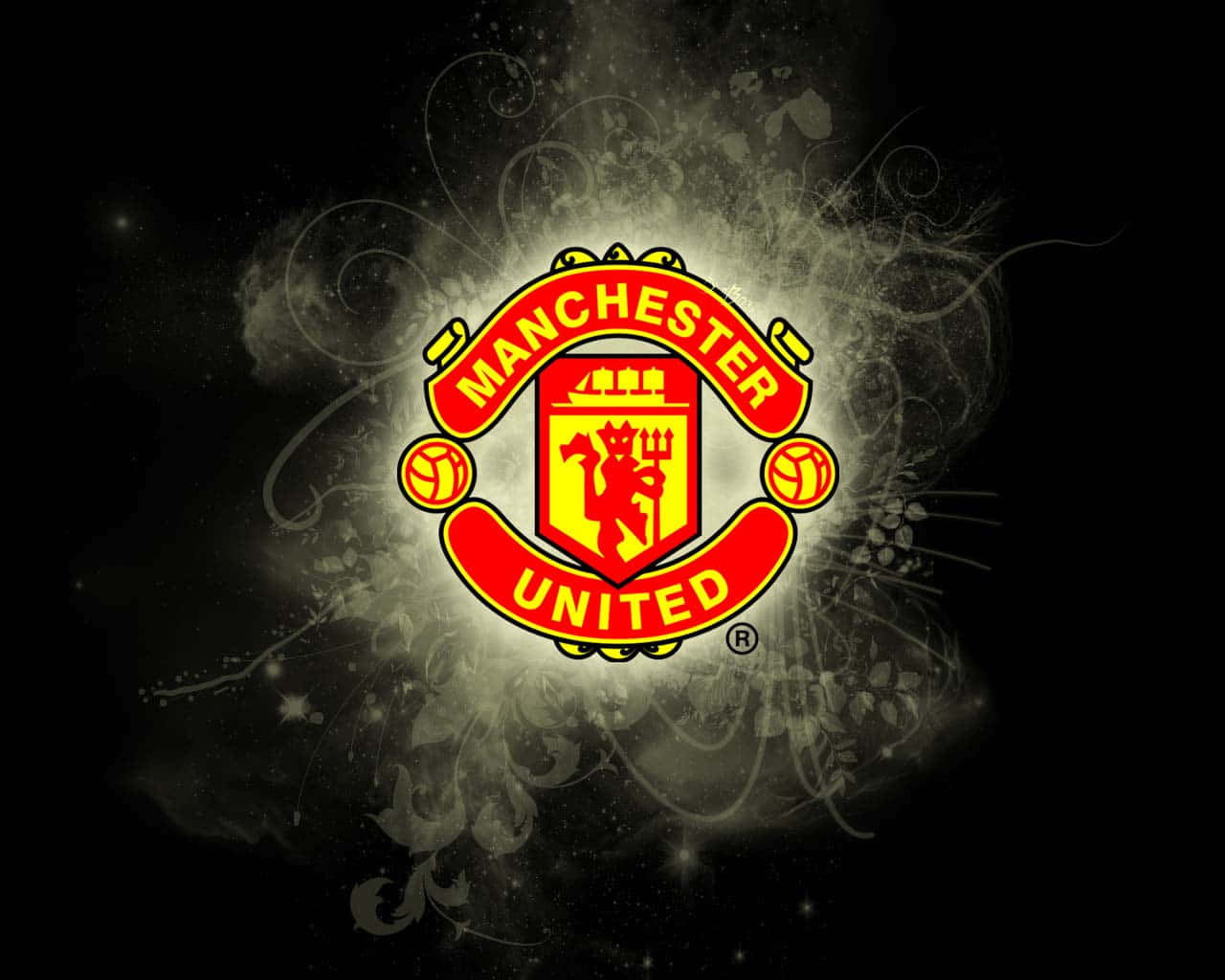 Manchester United, Manchester United crest, silver smoke, HD Desktop Wallpaper