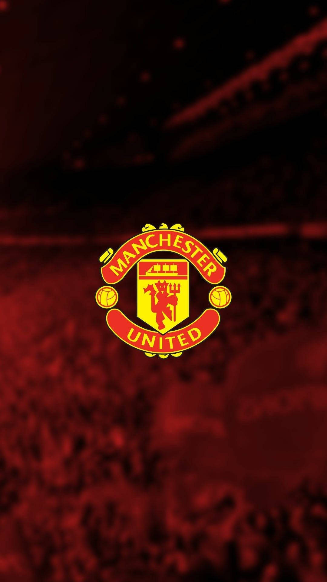 Manchester United, crest, vibrant red, Full HD Phone Wallpaper