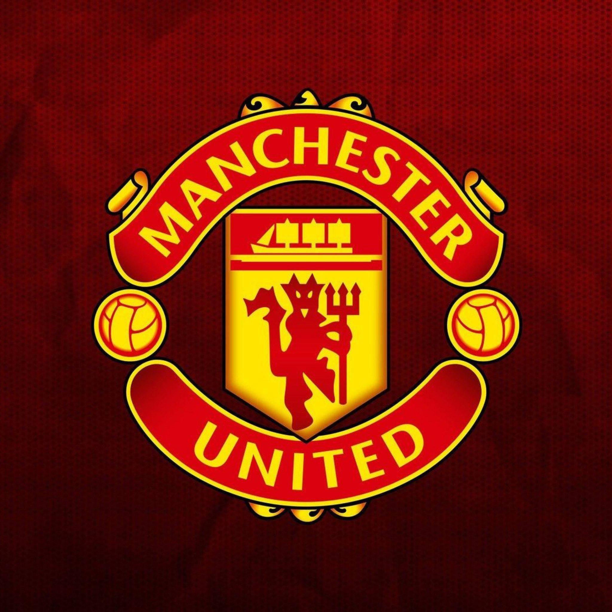 Manchester United, crests, red, Full HD Desktop Wallpaper