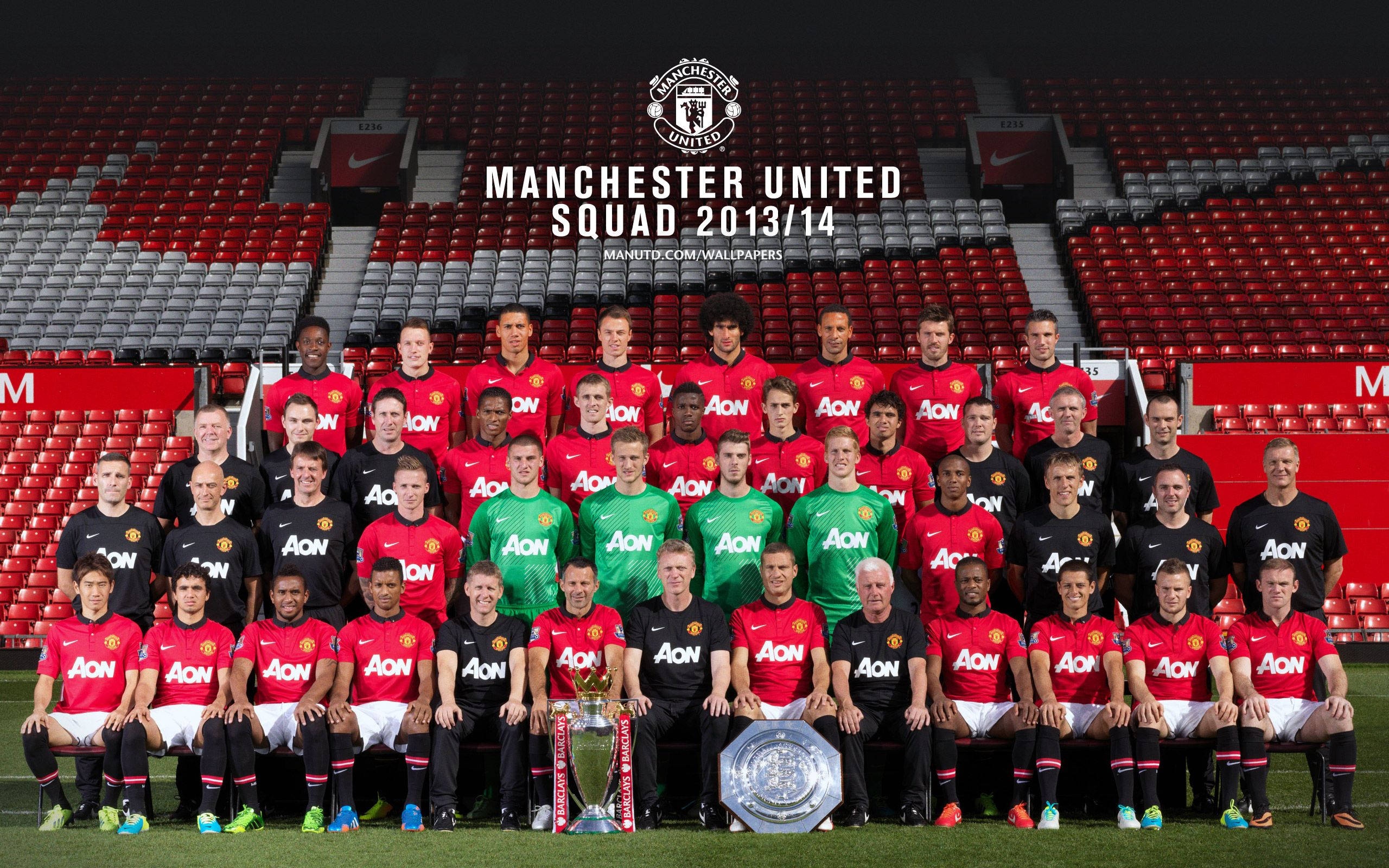 Manchester United, 2013-2014 squad, red and green kits, 2K Desktop Wallpaper