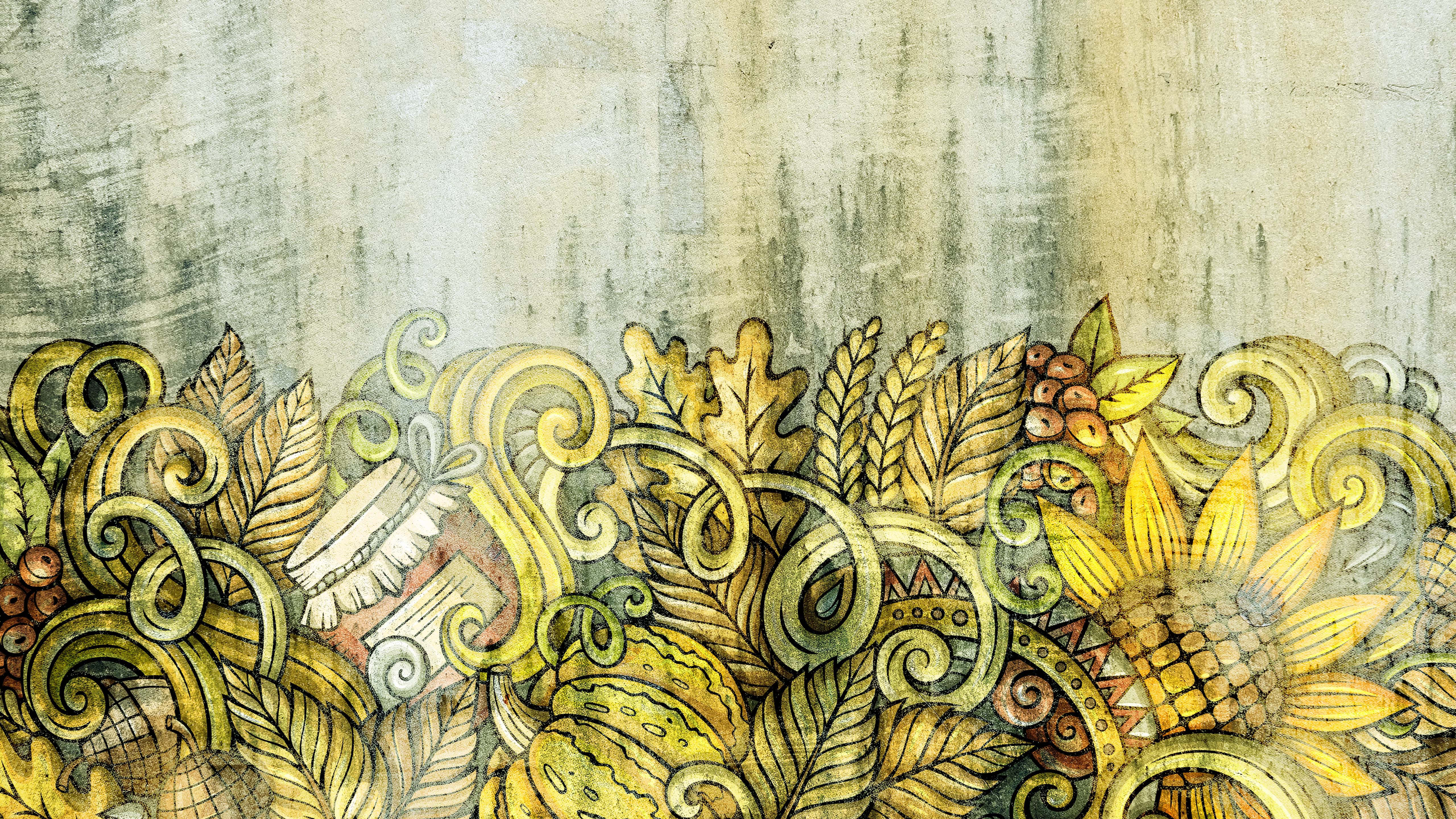 Mandala 5K Desktop, autumn leaves, sunflowers, 5K Desktop Wallpaper