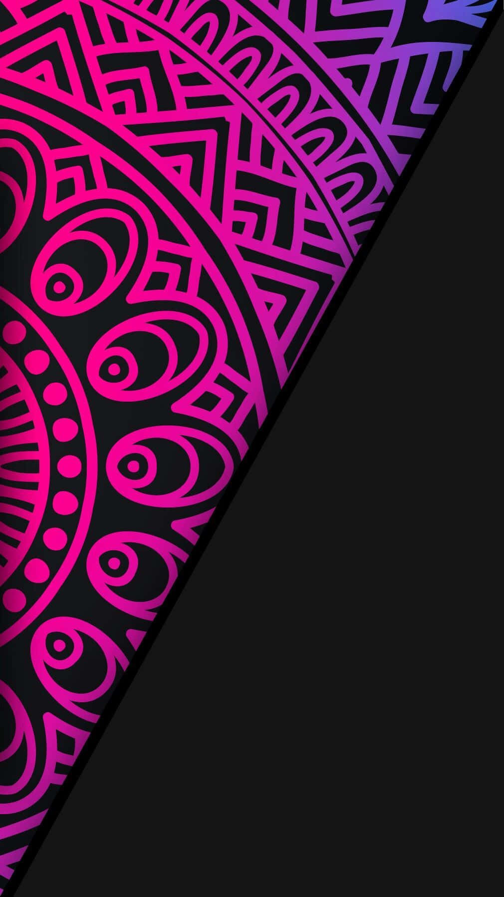 black and pink iPhone, Vibrant pink, purple geometric tribal patterns, HD Phone Wallpaper