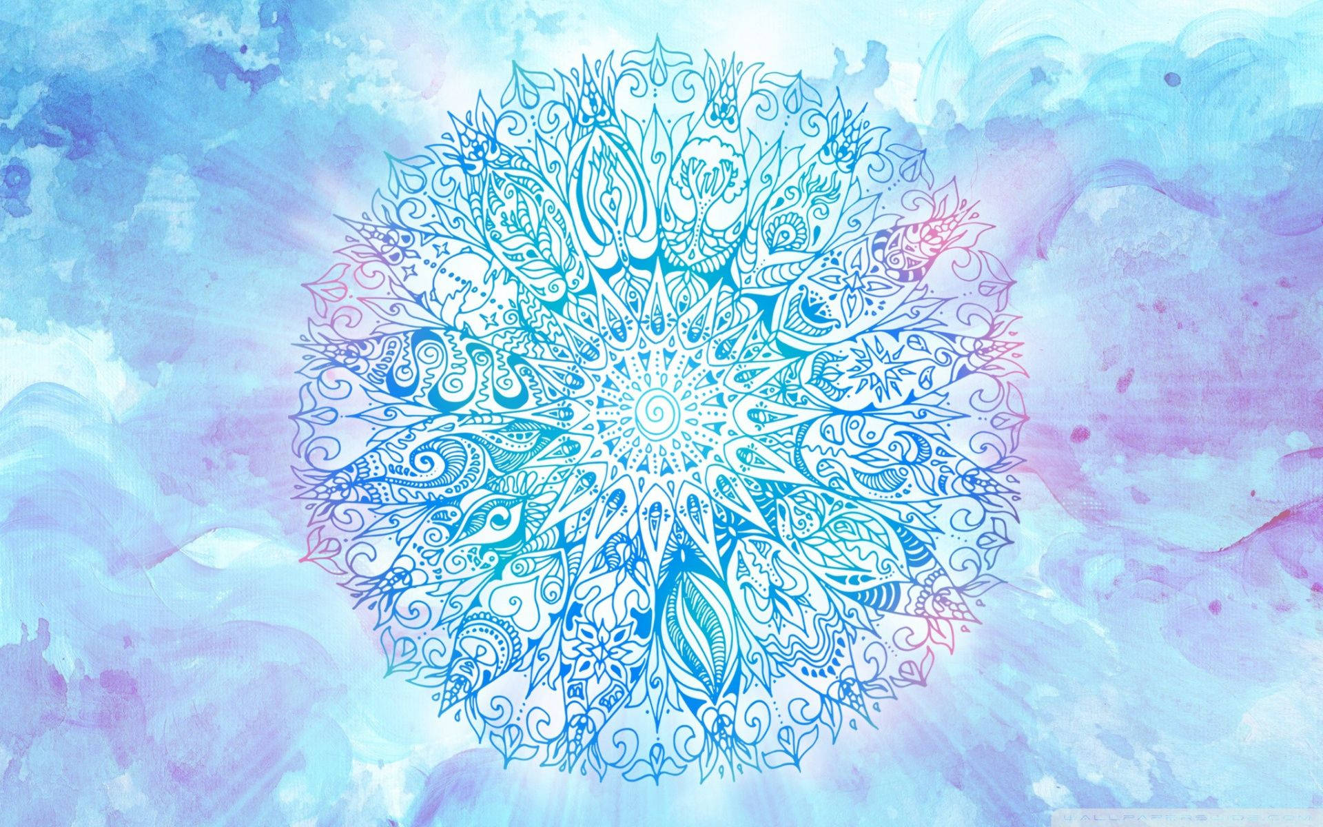 Mandala, blue, purple, Full HD Desktop Wallpaper
