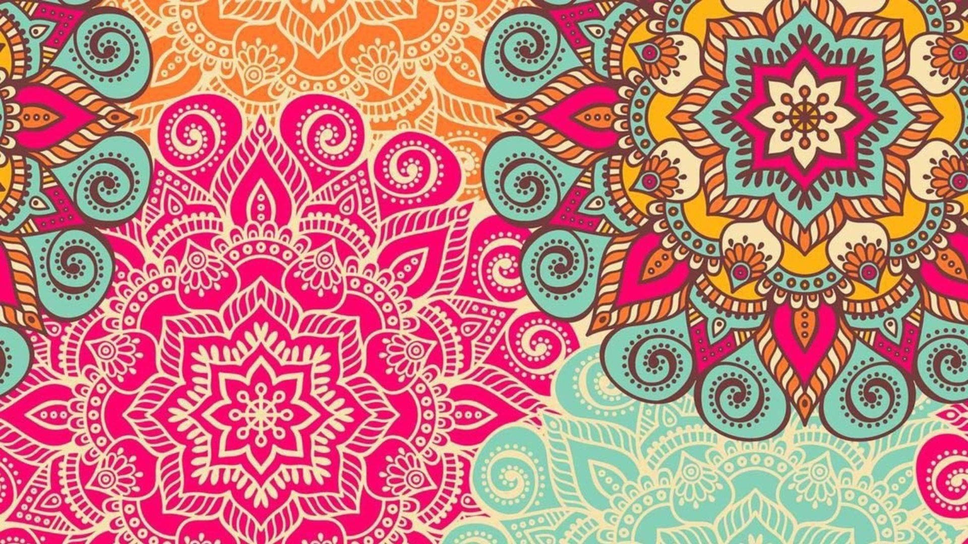 mandala, pastel art, pink, Full HD Desktop Wallpaper