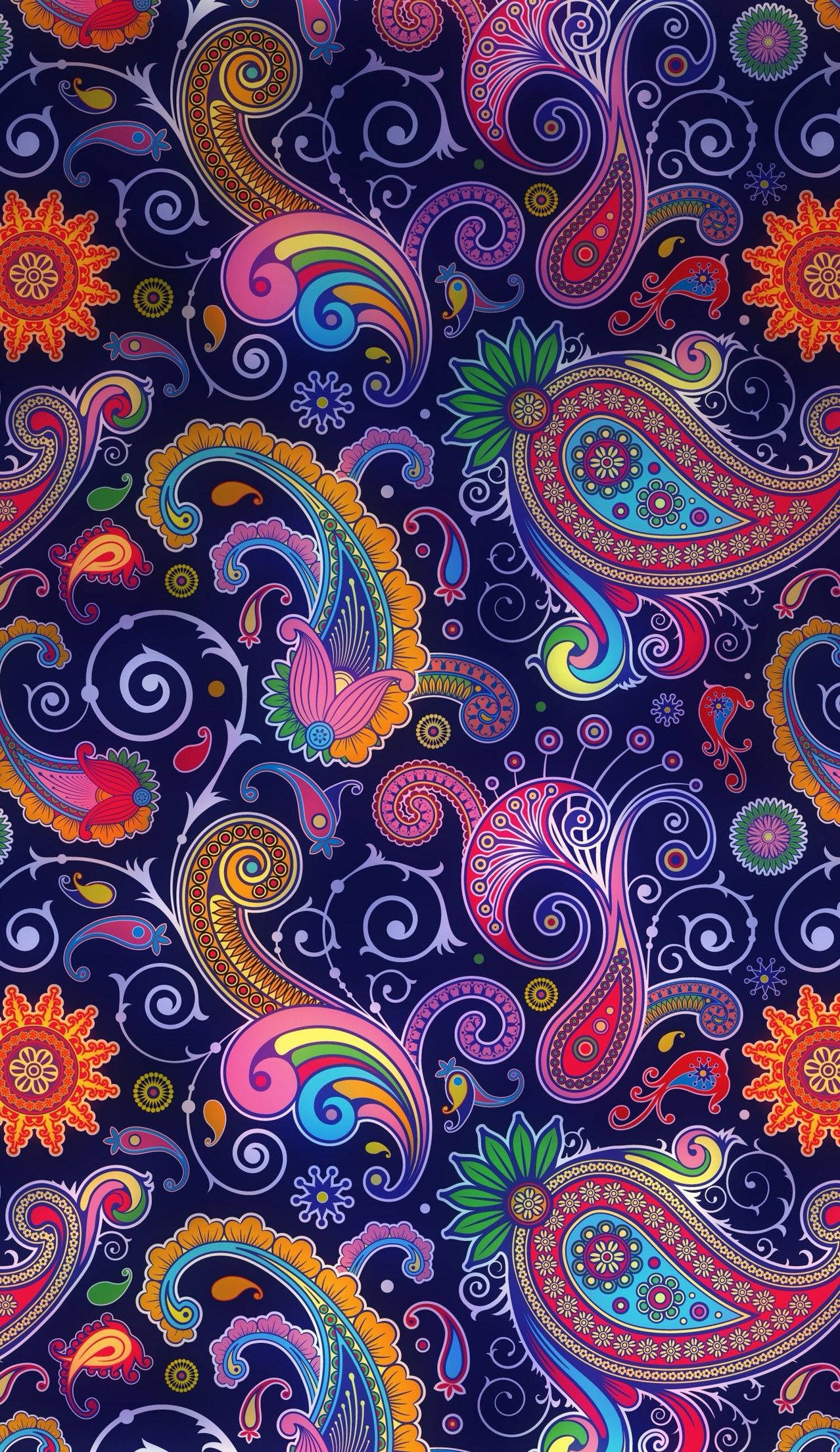 Mandala, paisley, floral motifs, Full HD Phone Wallpaper