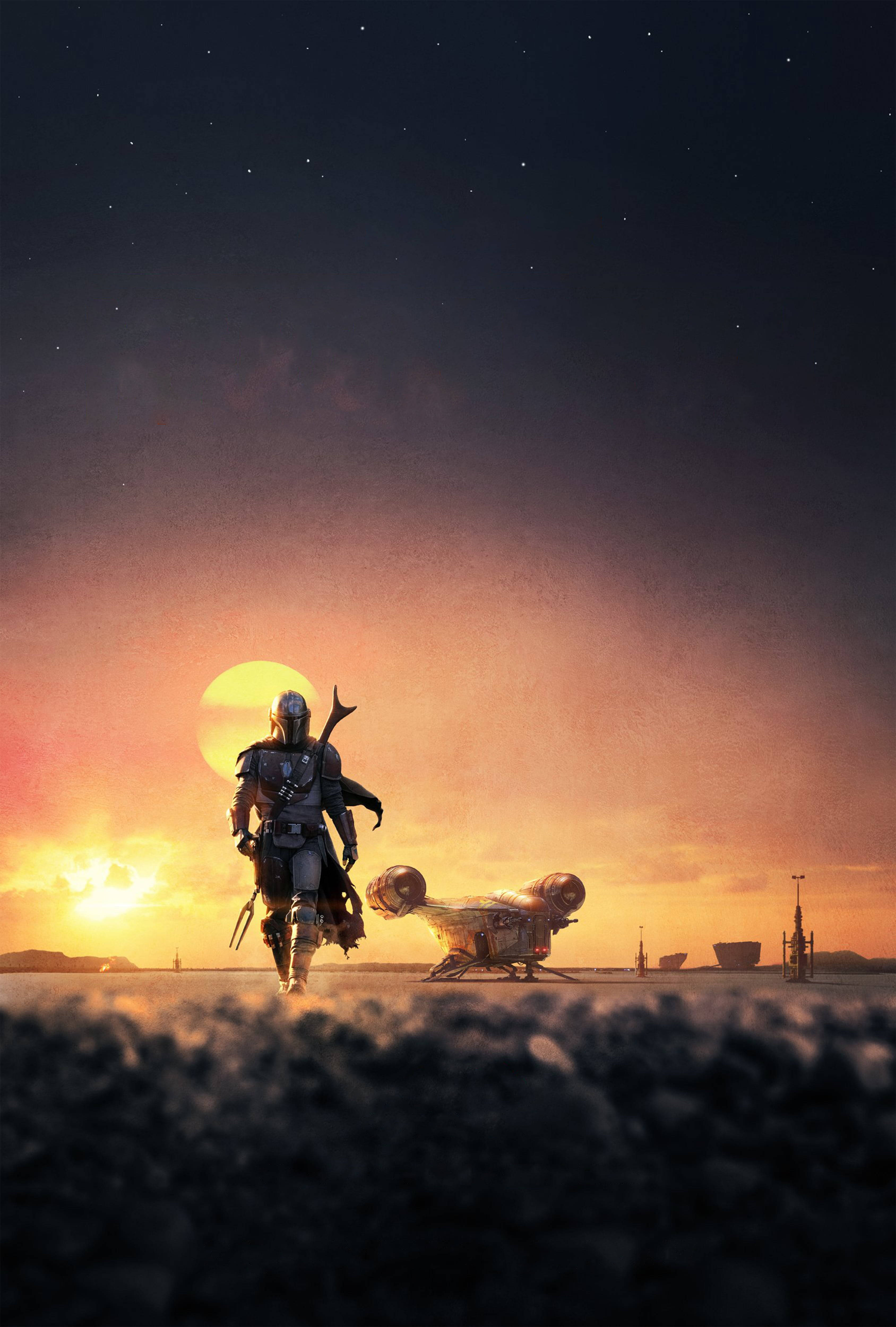 The Mandalorian, Baby Yoda, desert, 4K Phone Wallpaper