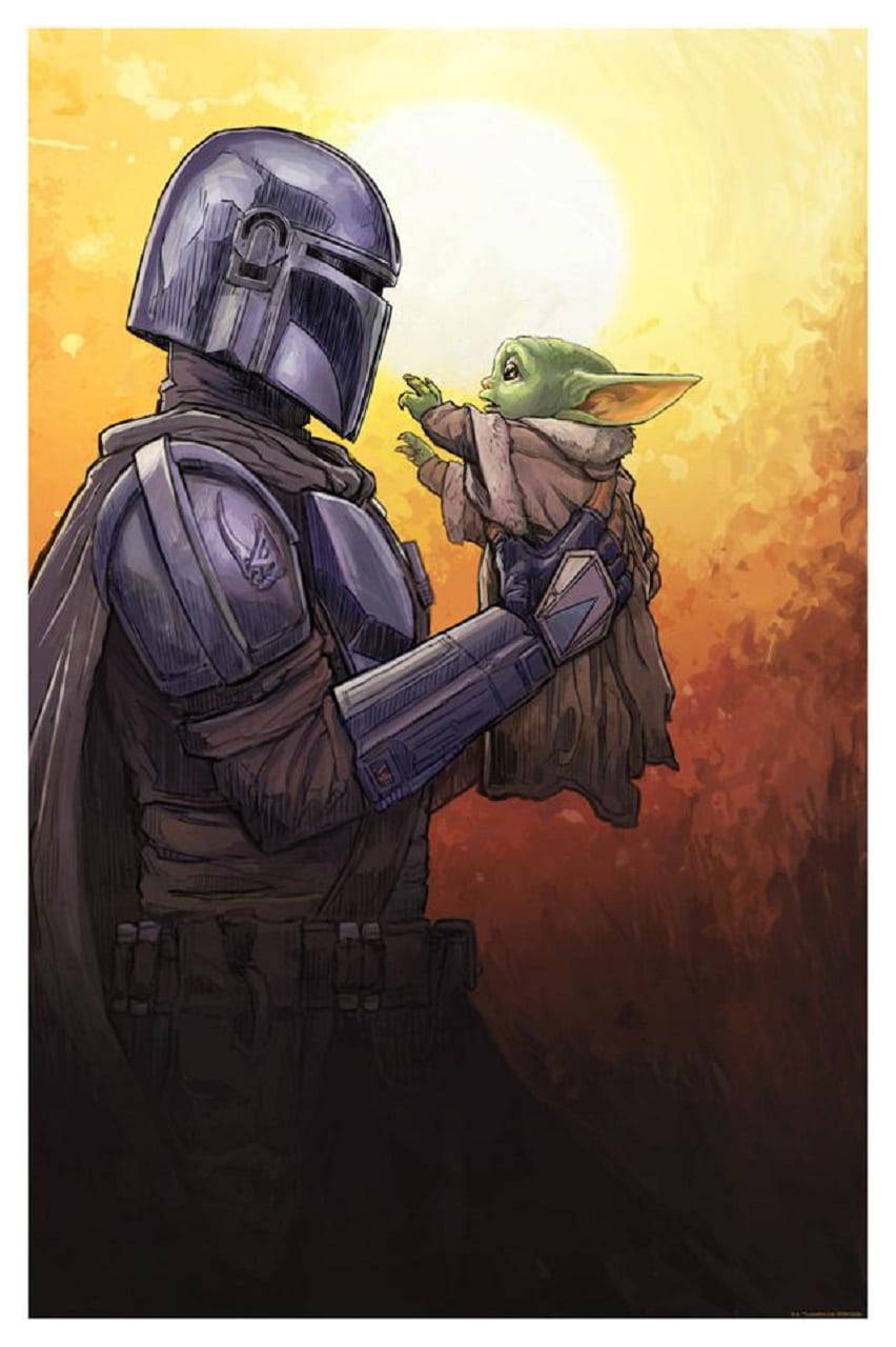Mandalorian, Baby Yoda, green child, HD Phone Wallpaper