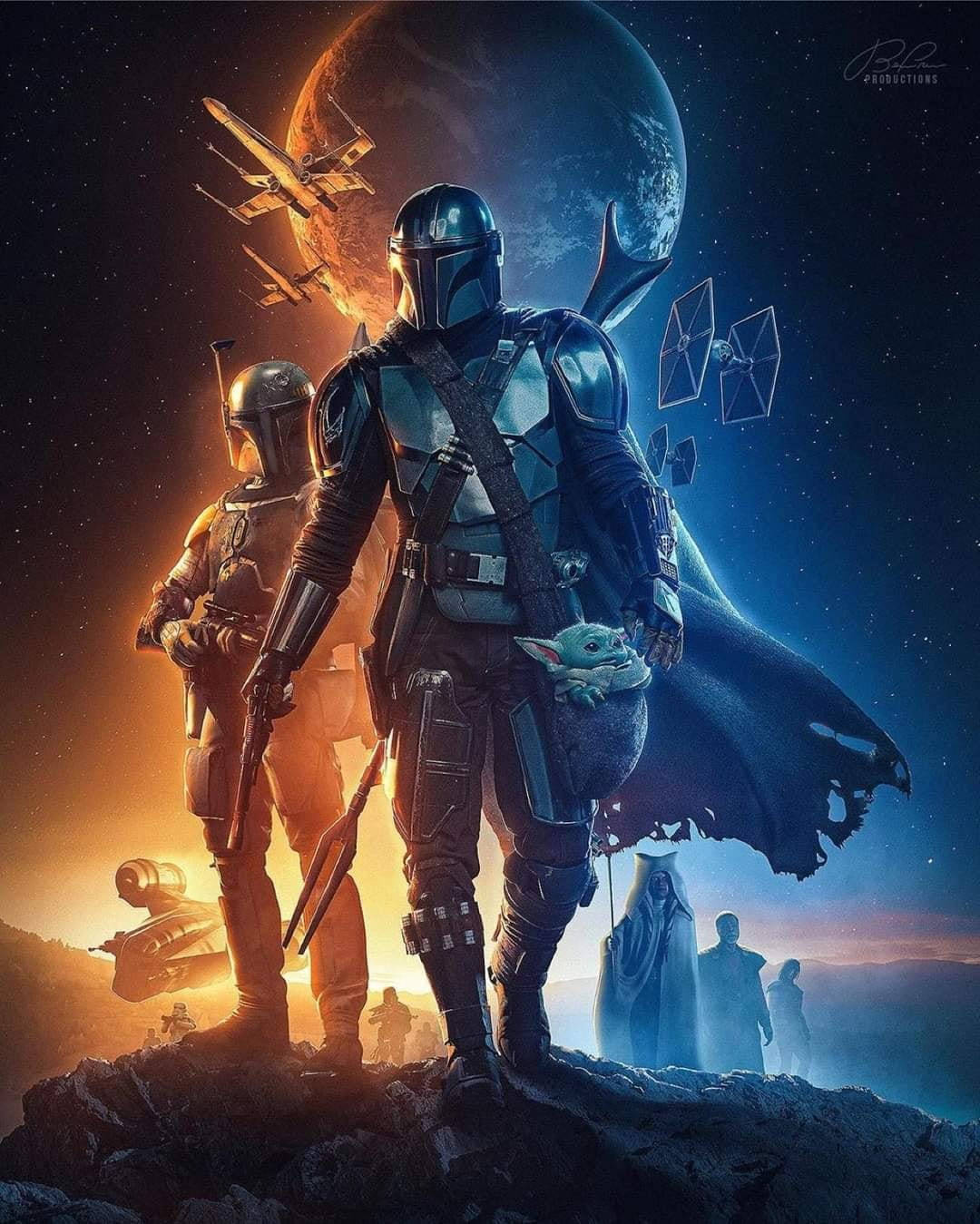 The Mandalorian, Baby Yoda, sunset, HD Phone Wallpaper