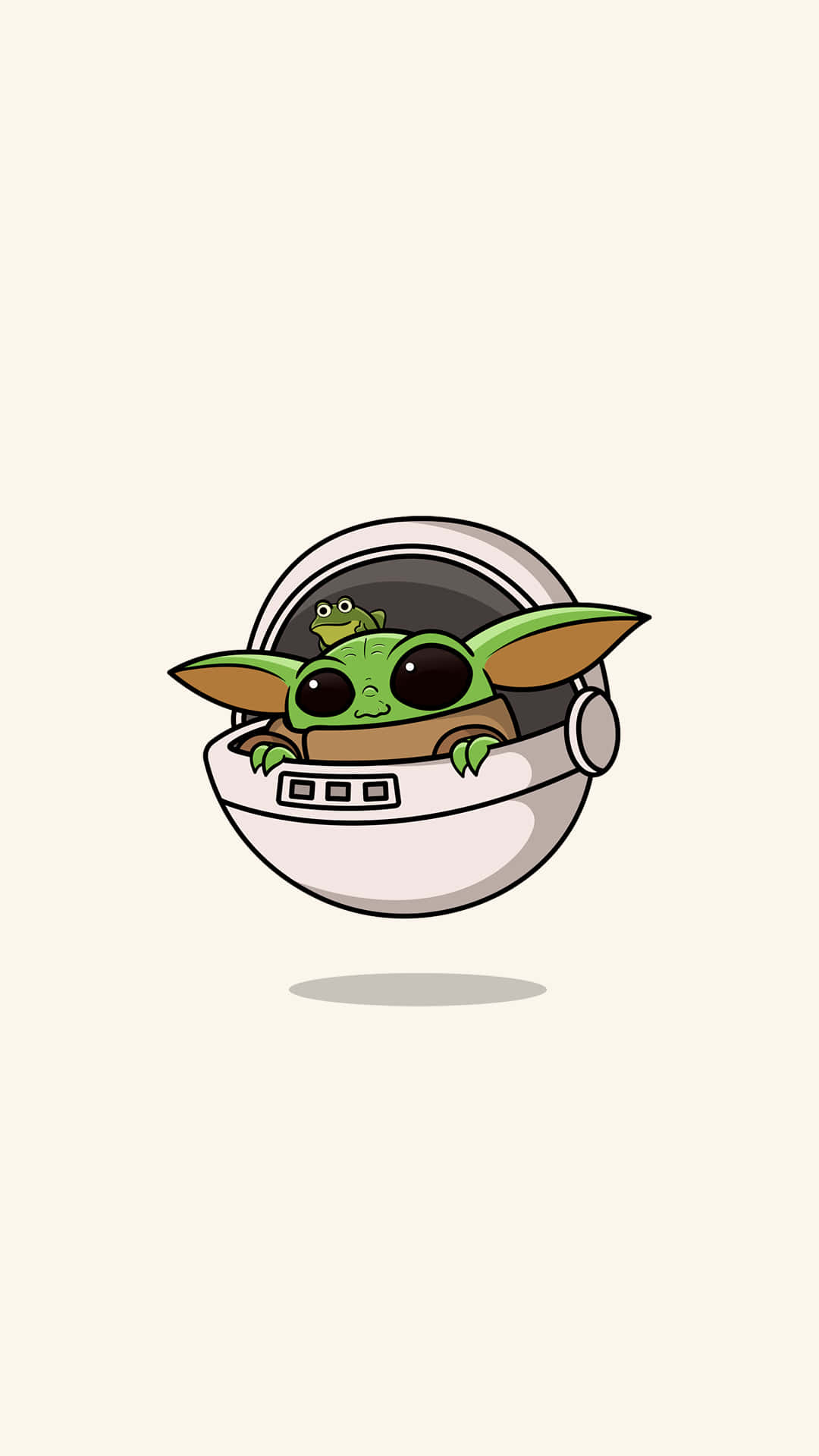 Baby Yoda, green, white spaceship pod, Full HD Phone Wallpaper
