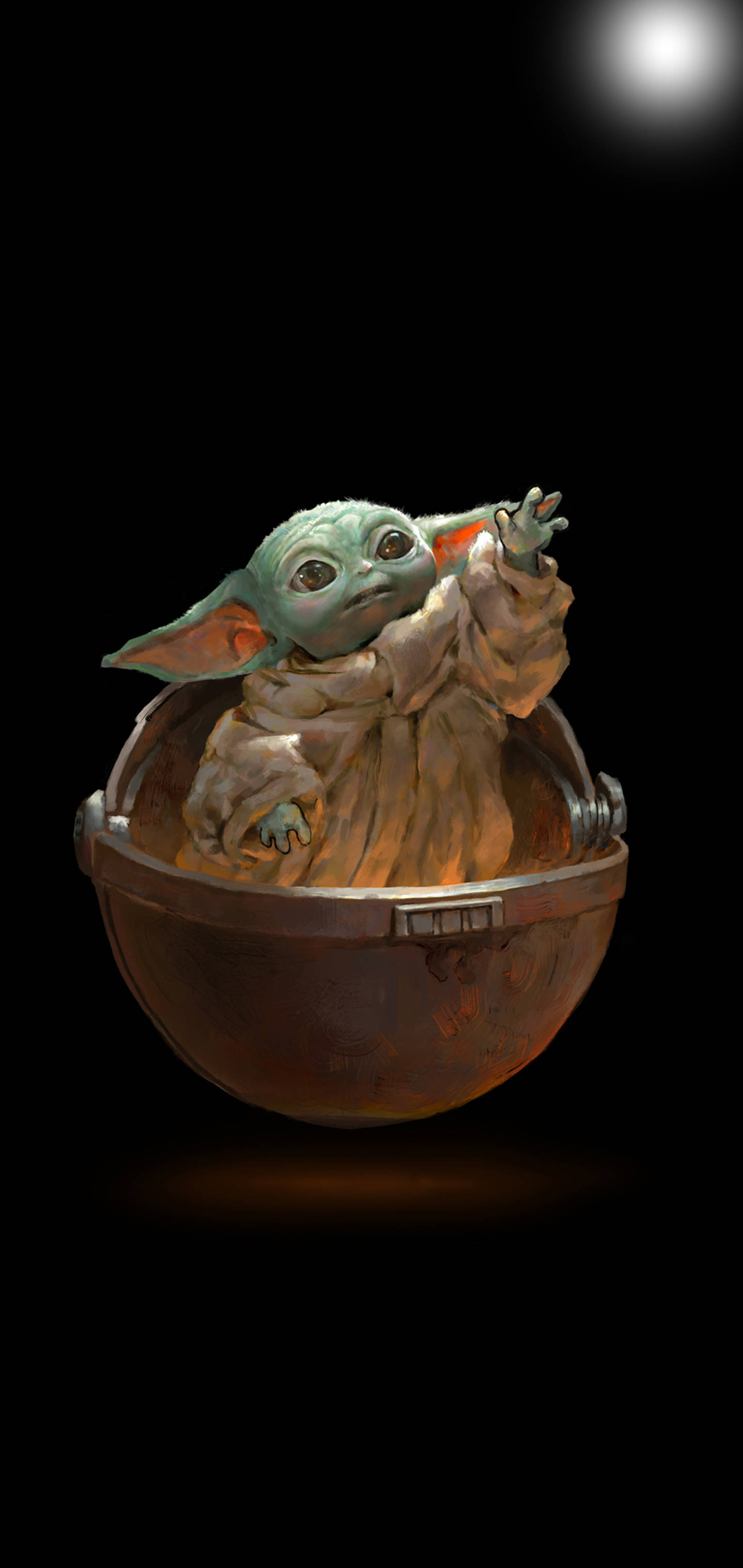 Baby Yoda, green alien, large ears, 2K Phone Wallpaper