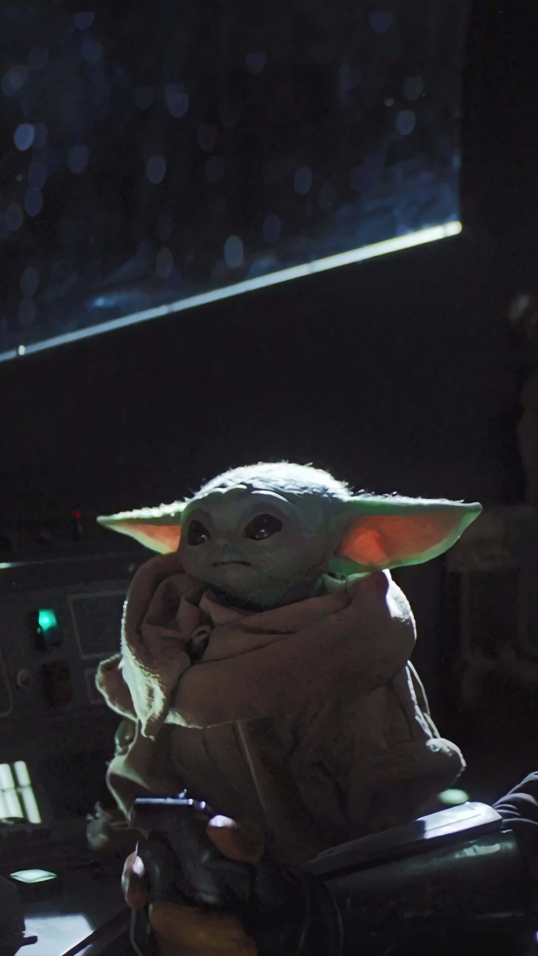 Mandalorian, Baby Yoda, spaceship cockpit, 4K Phone Wallpaper