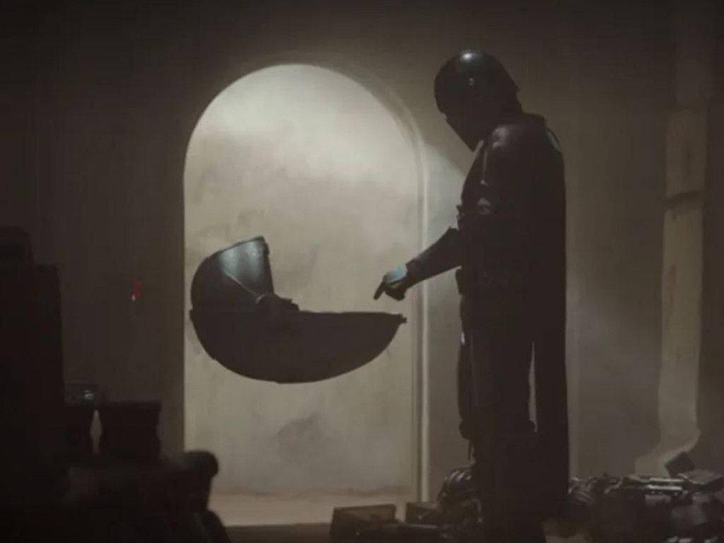 The Mandalorian, Baby Yoda, dark armor, SD Desktop Wallpaper