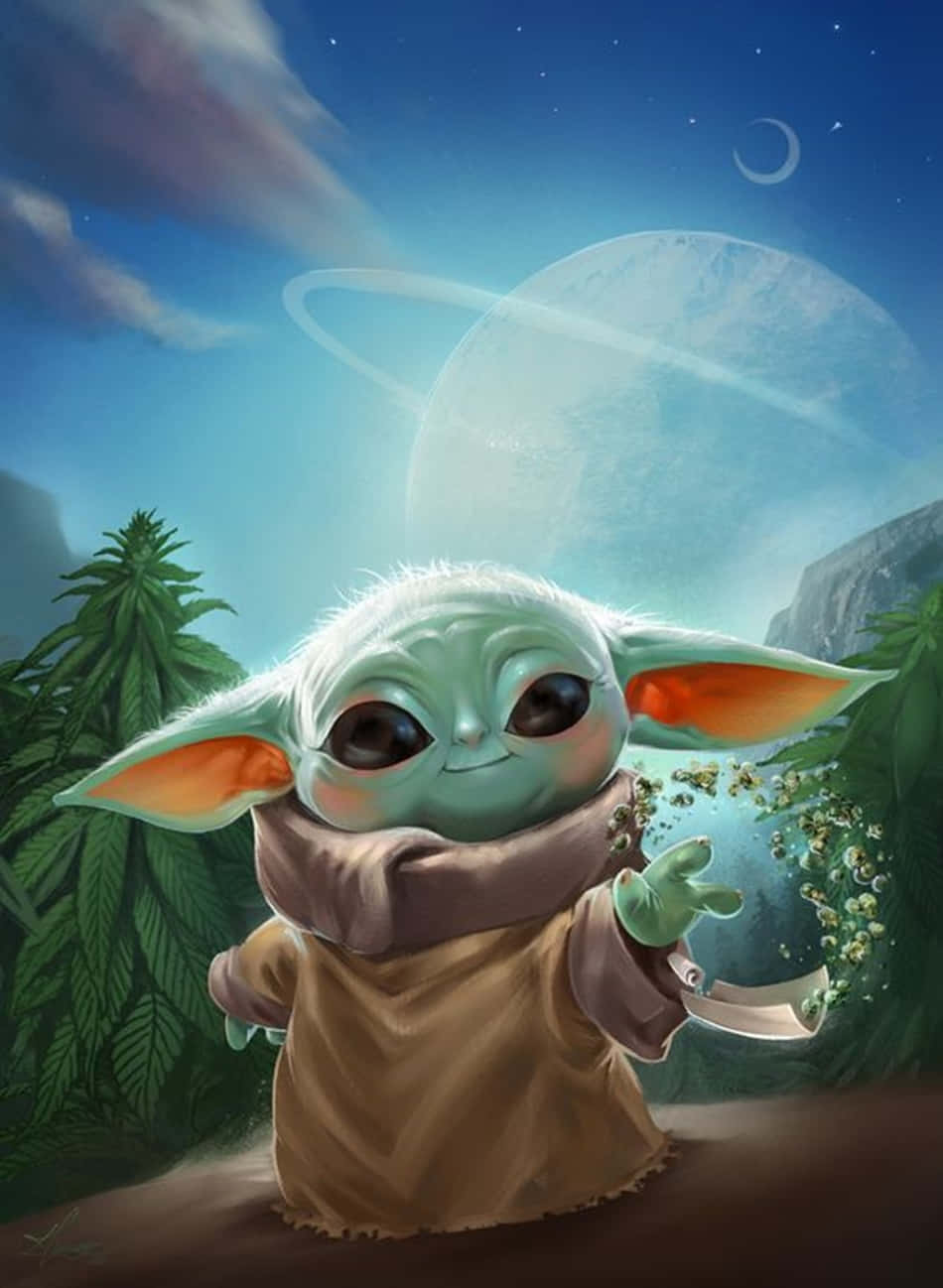 Baby Yoda, green, brown robe, HD Phone Wallpaper