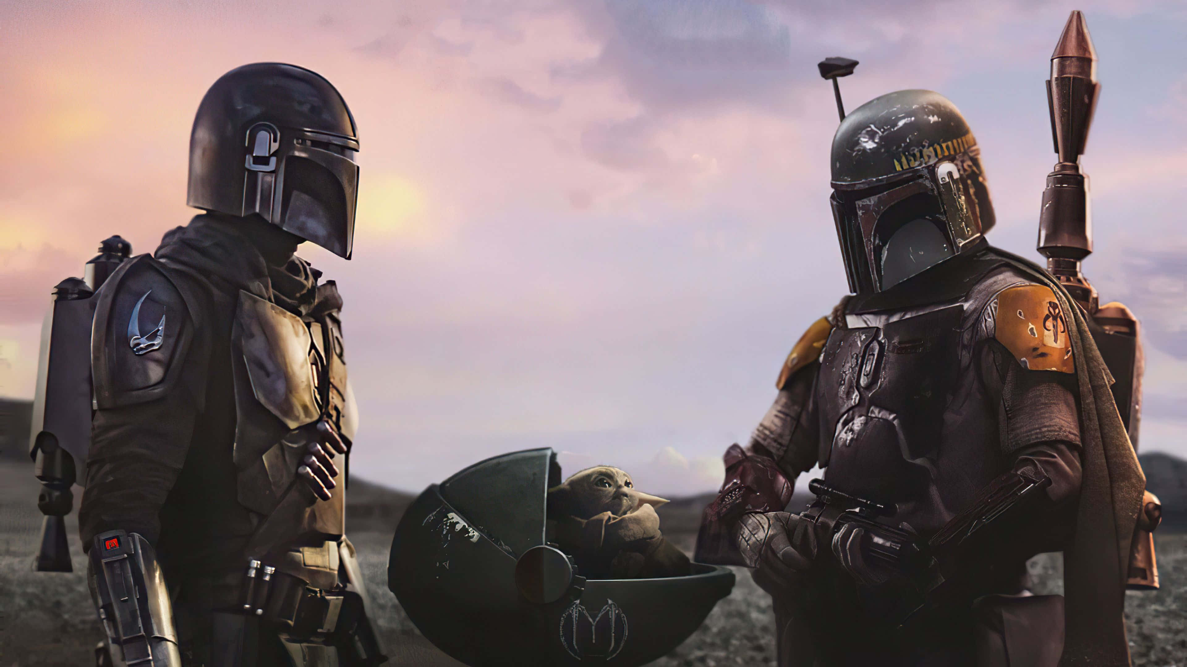 Mandalorian Season 3, baby in a pod, twilight sky, 4K Desktop Wallpaper