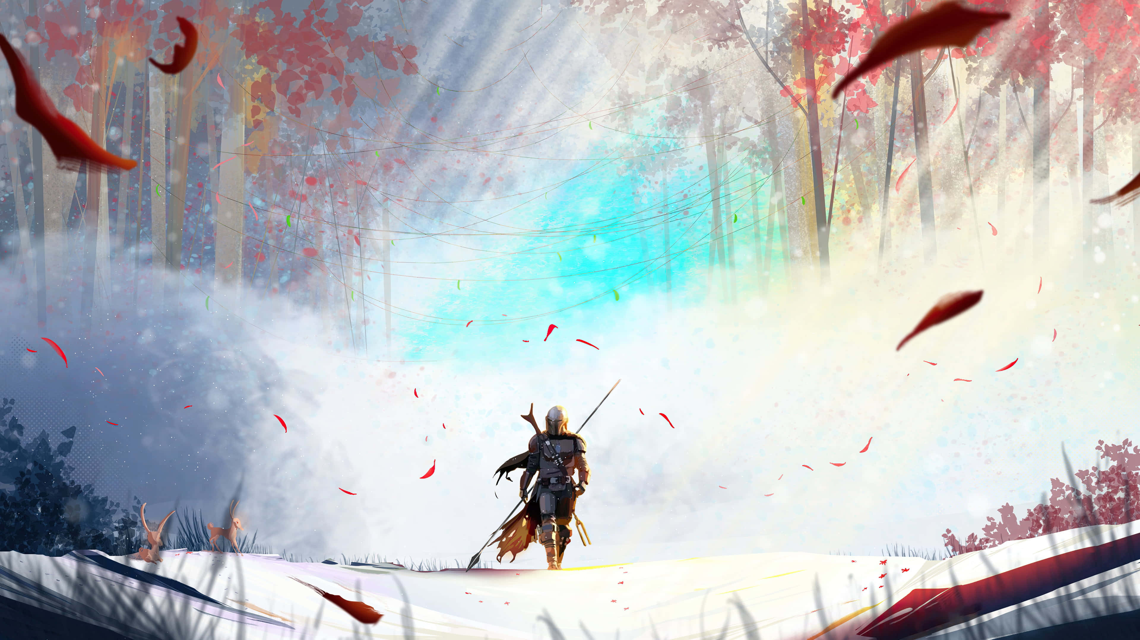 Mandalorian Season 3, warrior, snowy forest, 4K Desktop Wallpaper