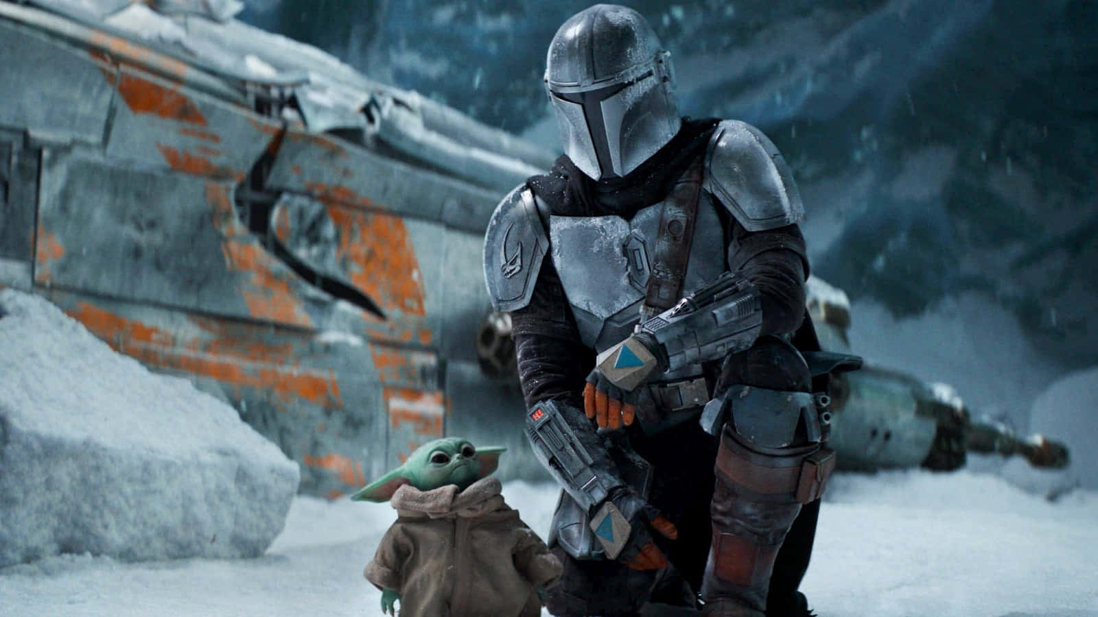 Mandalorian Season 3, silver armor, green child, HD Desktop Wallpaper
