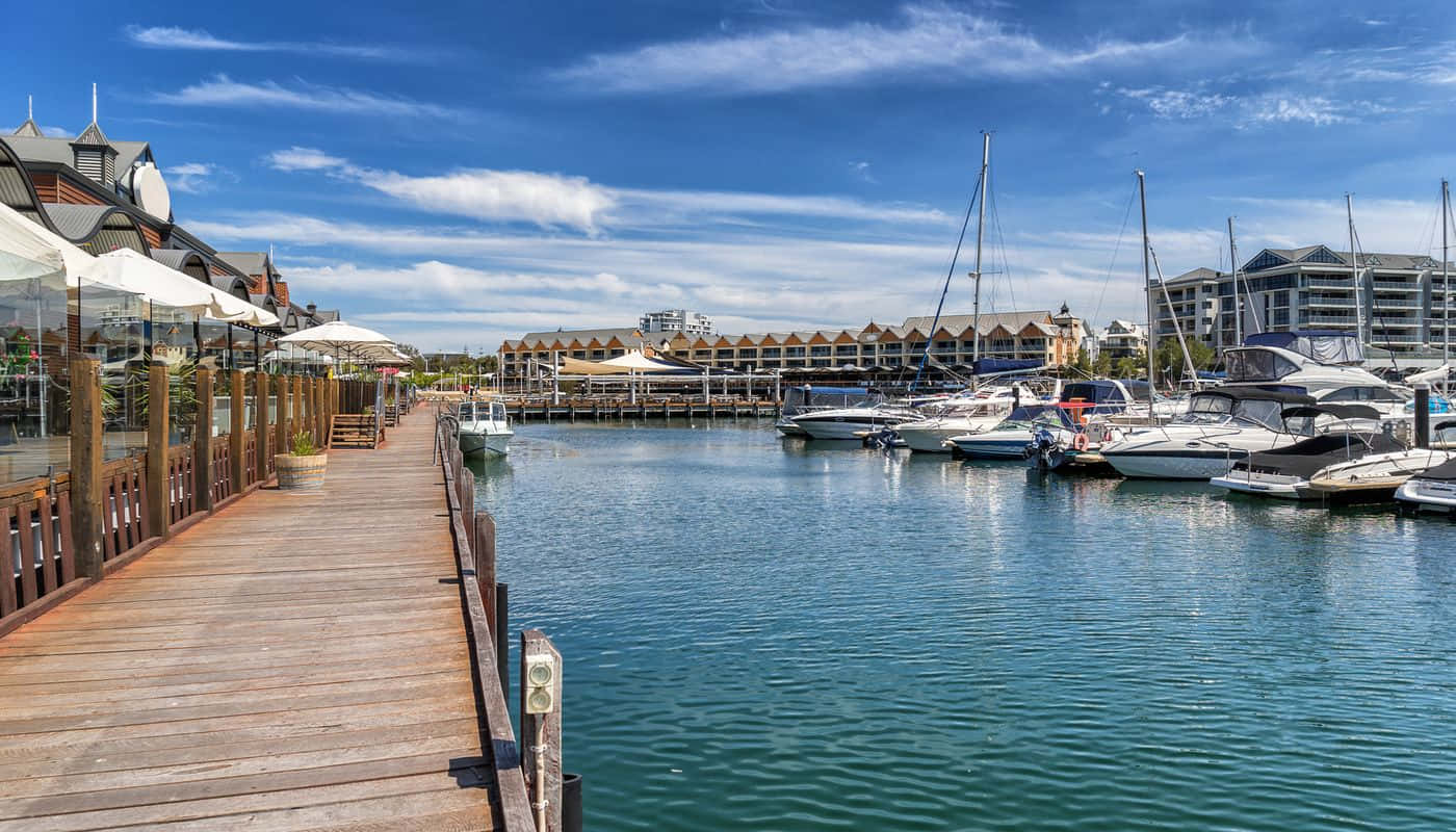 Mandurah, golden sunset, wooden pier, HD Desktop Wallpaper
