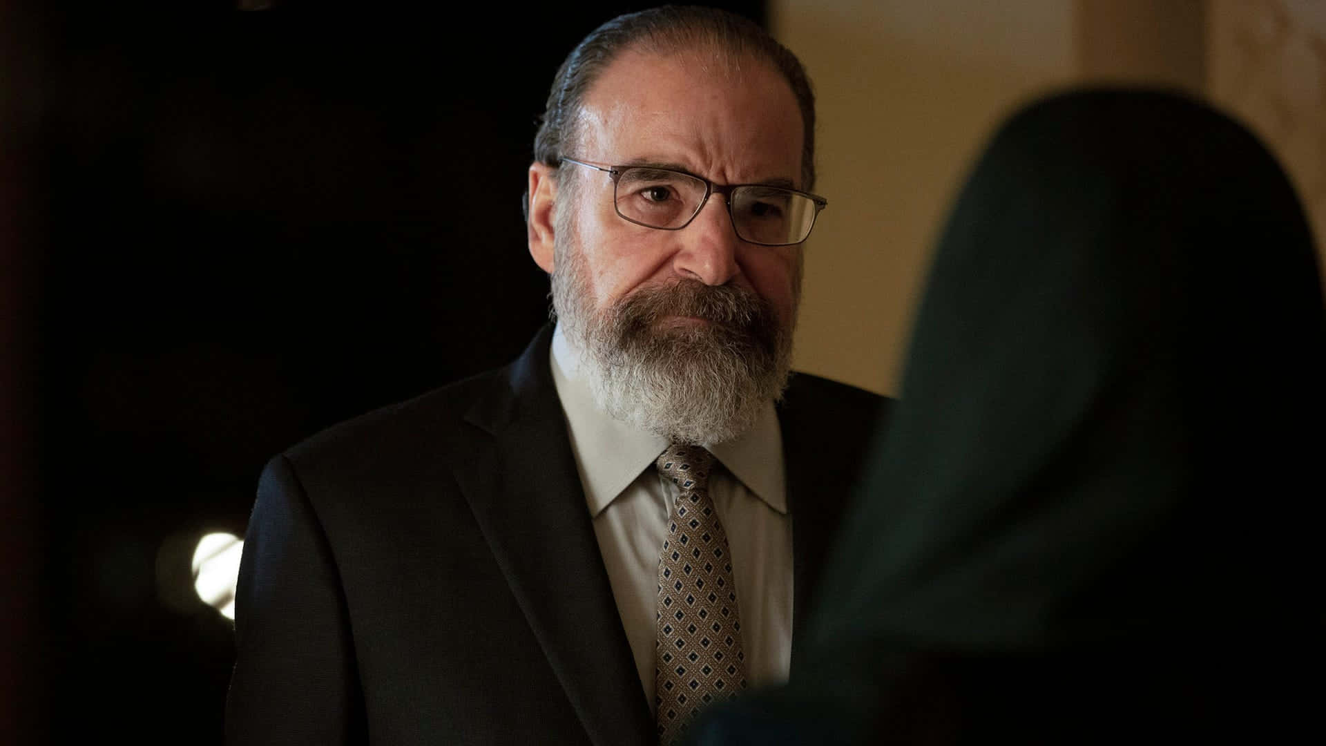 Mandy Patinkin, gray beard, glasses, Full HD Desktop Wallpaper