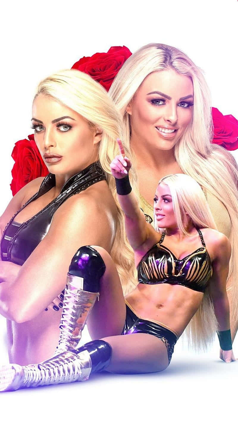 Mandy Rose, wrestling diva, shiny black and gold outfits, HD Phone Wallpaper