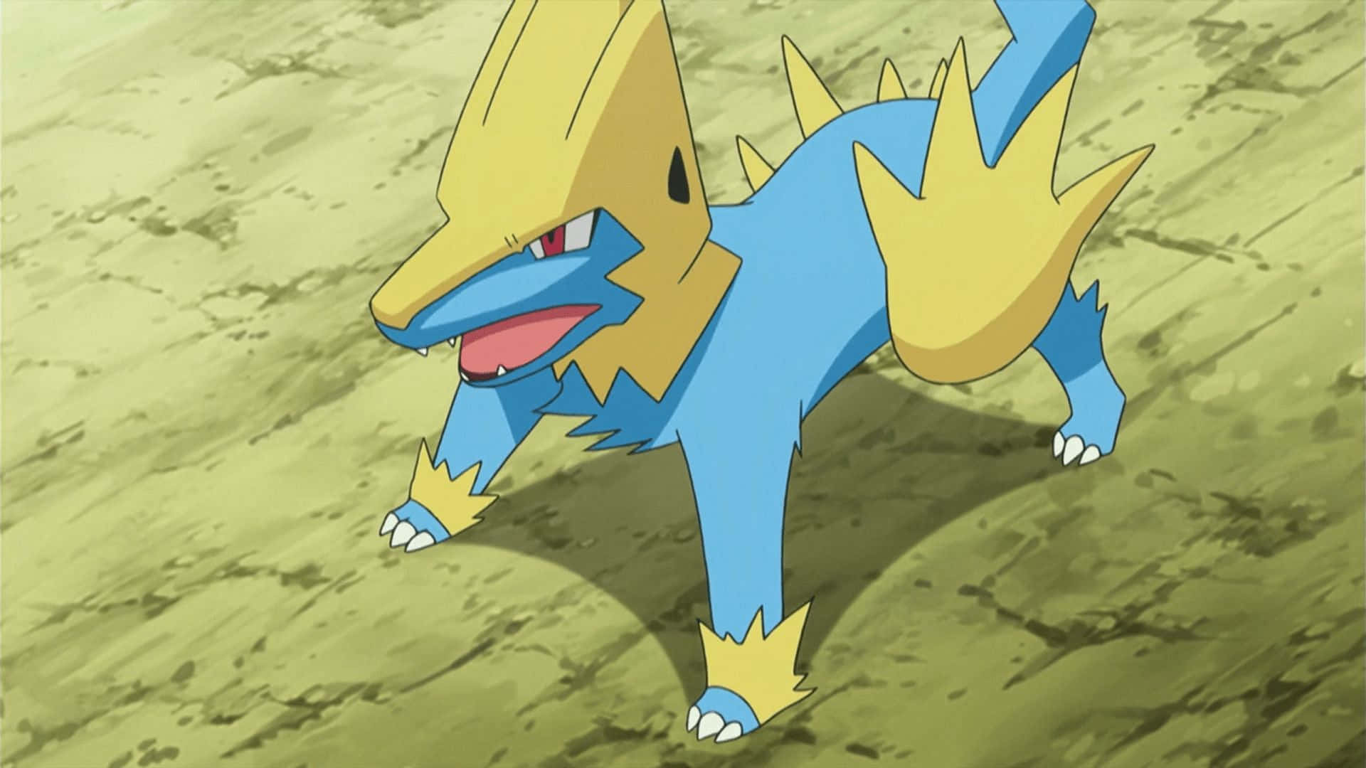 Manectric, blue and yellow, anime, Full HD Desktop Wallpaper