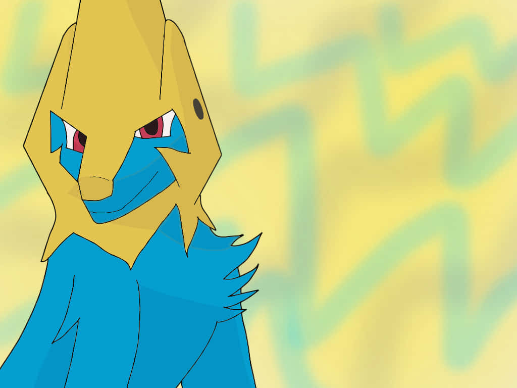 Manectric, yellow head, blue body, SD Desktop Wallpaper
