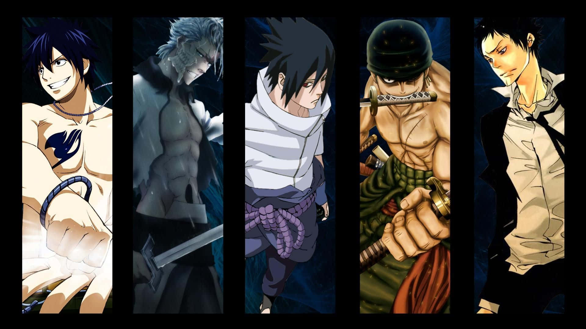 manga characters, anime warriors, vertical panels, Full HD Desktop Wallpaper