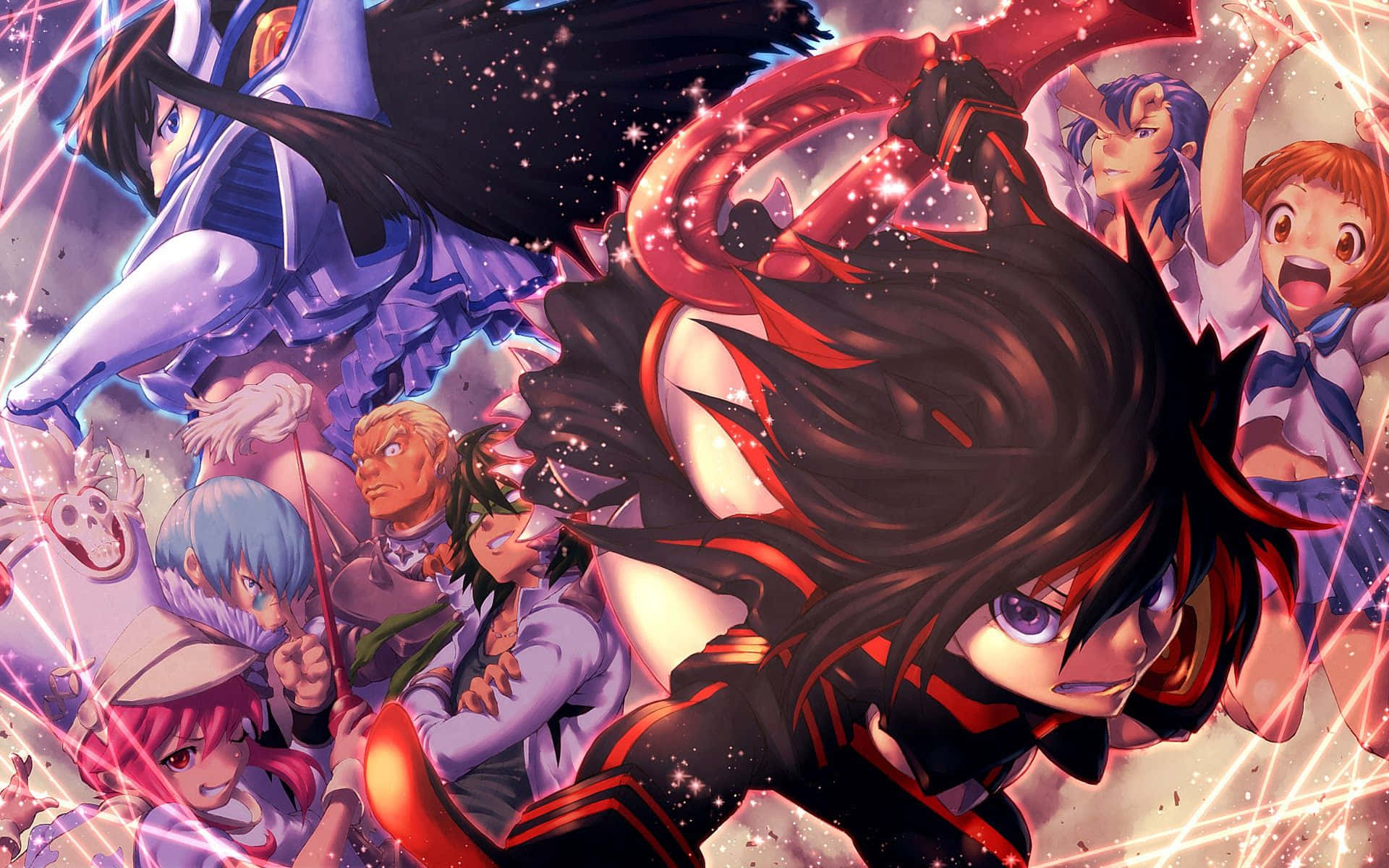 manga novelist Rin, RPG heroines, vibrant red, Full HD Desktop Wallpaper
