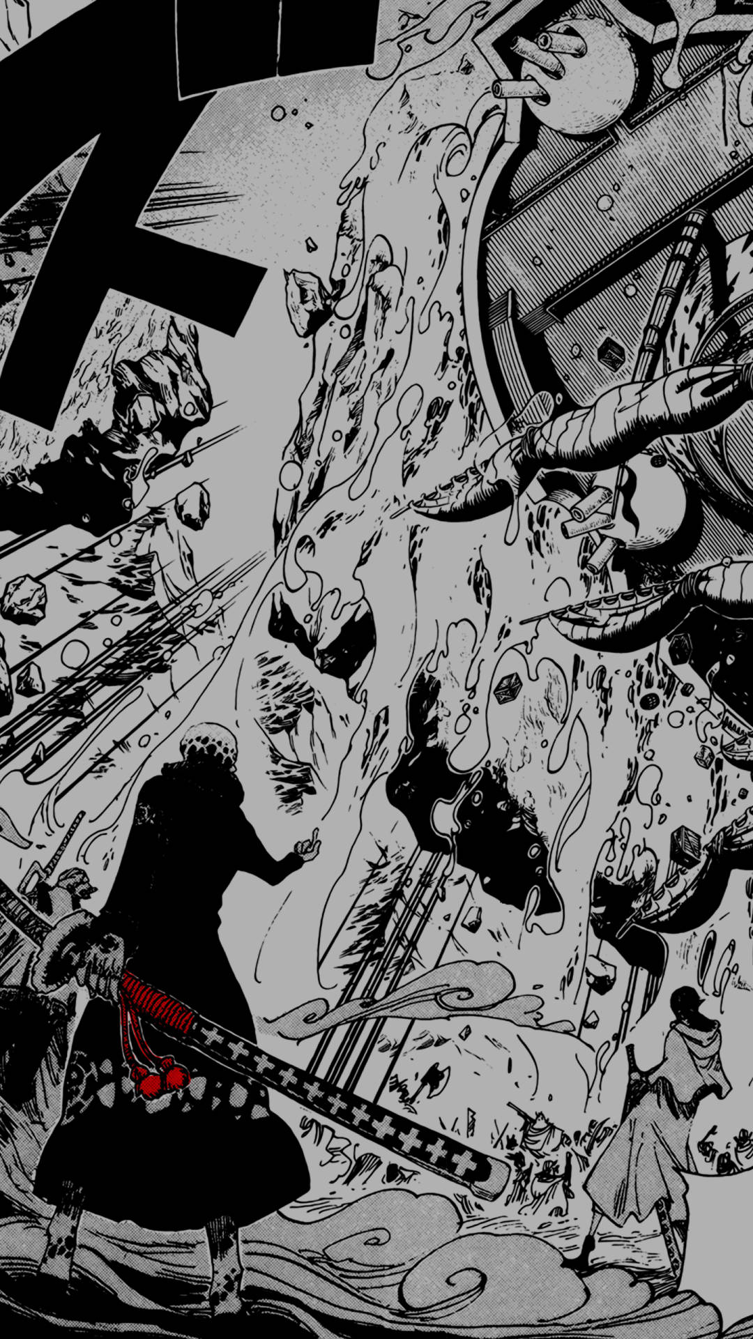 manga, iPhone, black and white manga panel, Full HD Phone Wallpaper