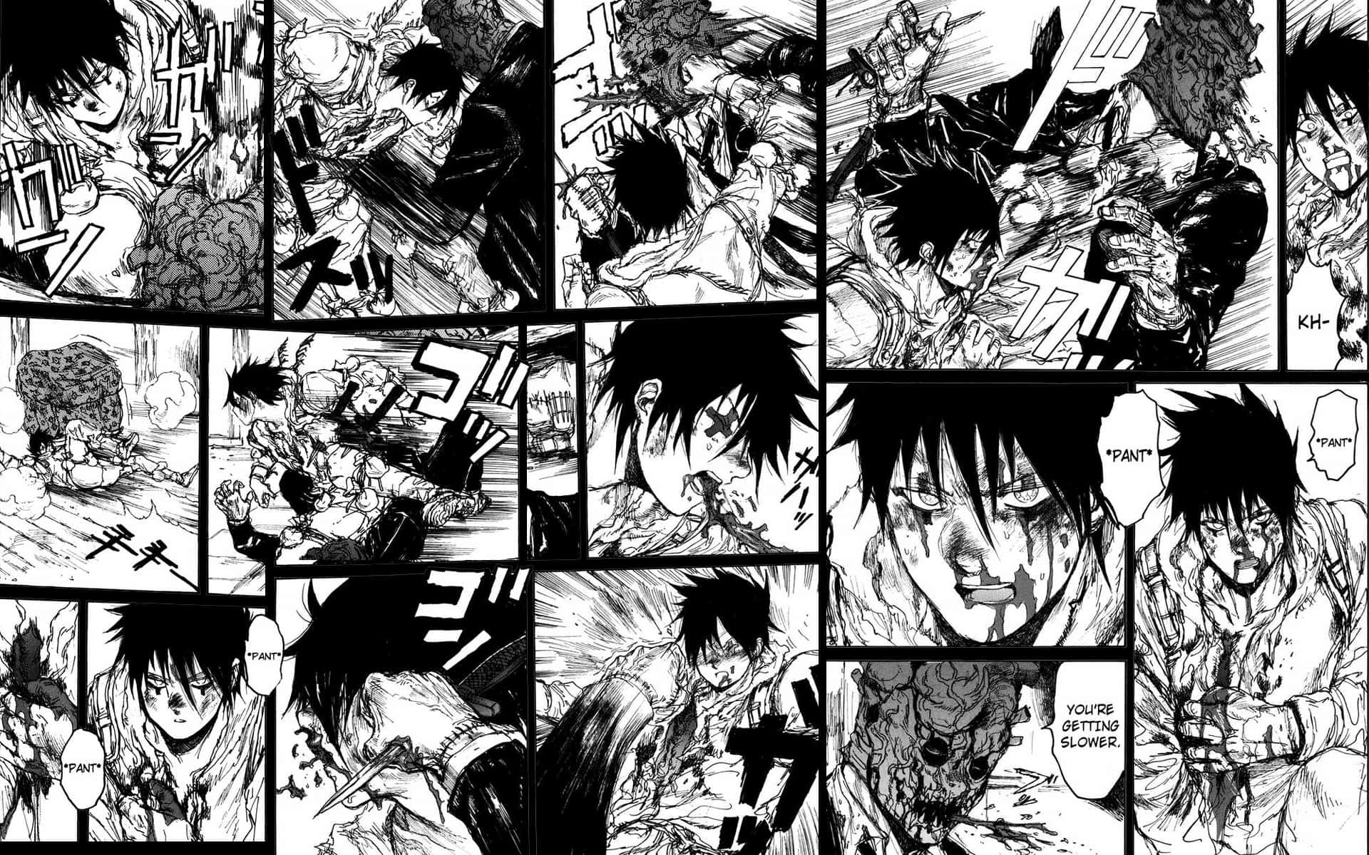 black and white, comic page, manga panels, Full HD Desktop Wallpaper