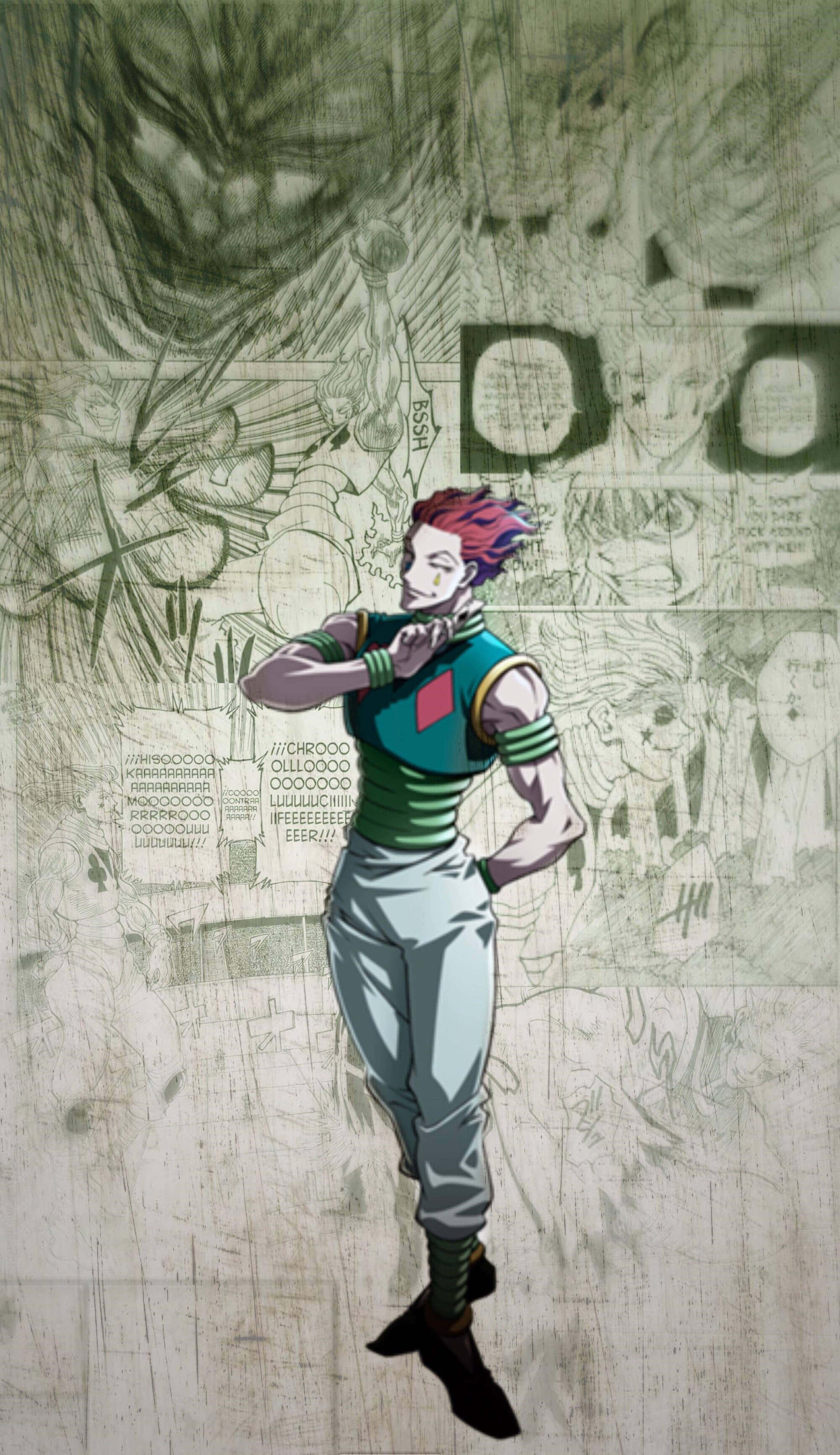 manga pages, anime character, red hair, 4K Phone Wallpaper