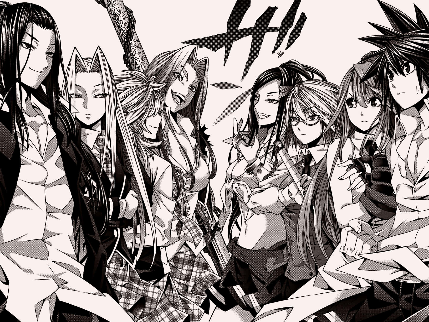 manga panel, anime characters, school uniforms, HD Desktop Wallpaper