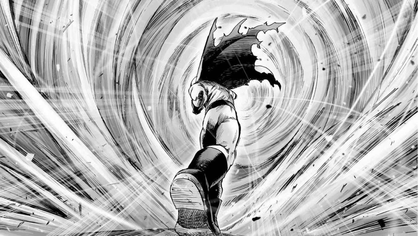 black and white, anime character, cape, HD Desktop Wallpaper