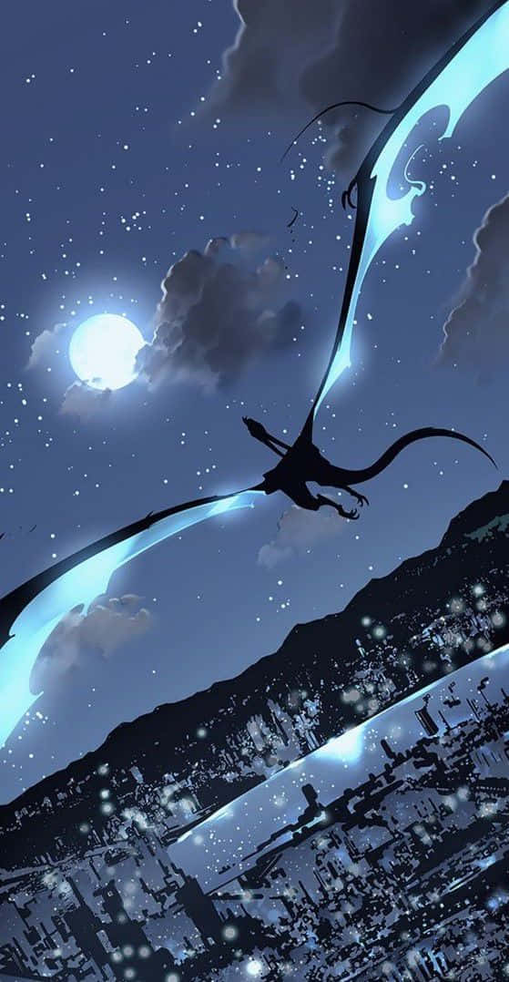 Manga Universe, dragon, starry night sky, SD Phone Wallpaper
