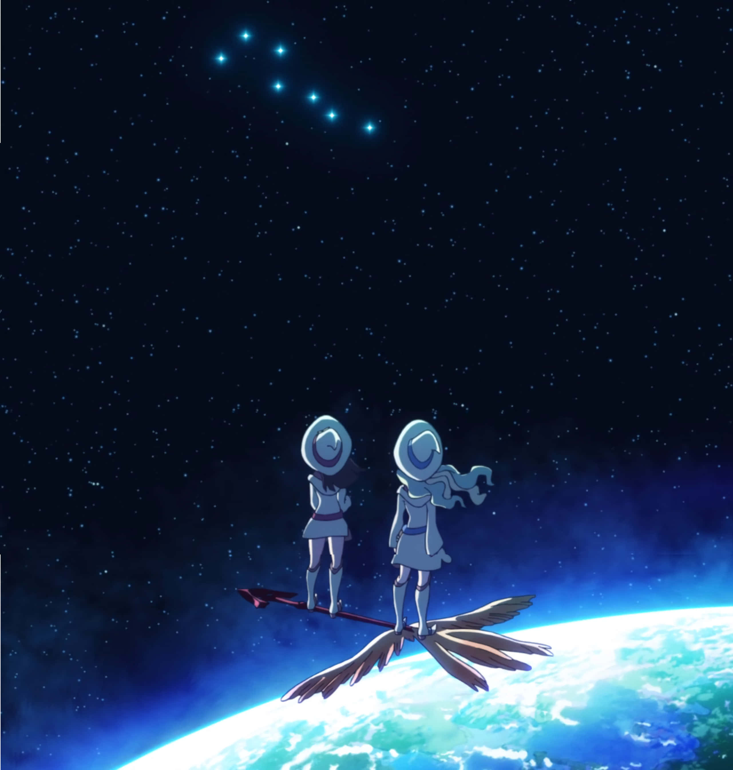 Manga Universe, anime girls, white outfits, 2K Phone Wallpaper
