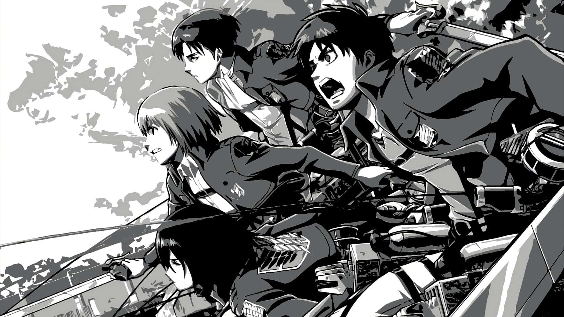 Manga Series, anime characters, military gear, Full HD Desktop Wallpaper