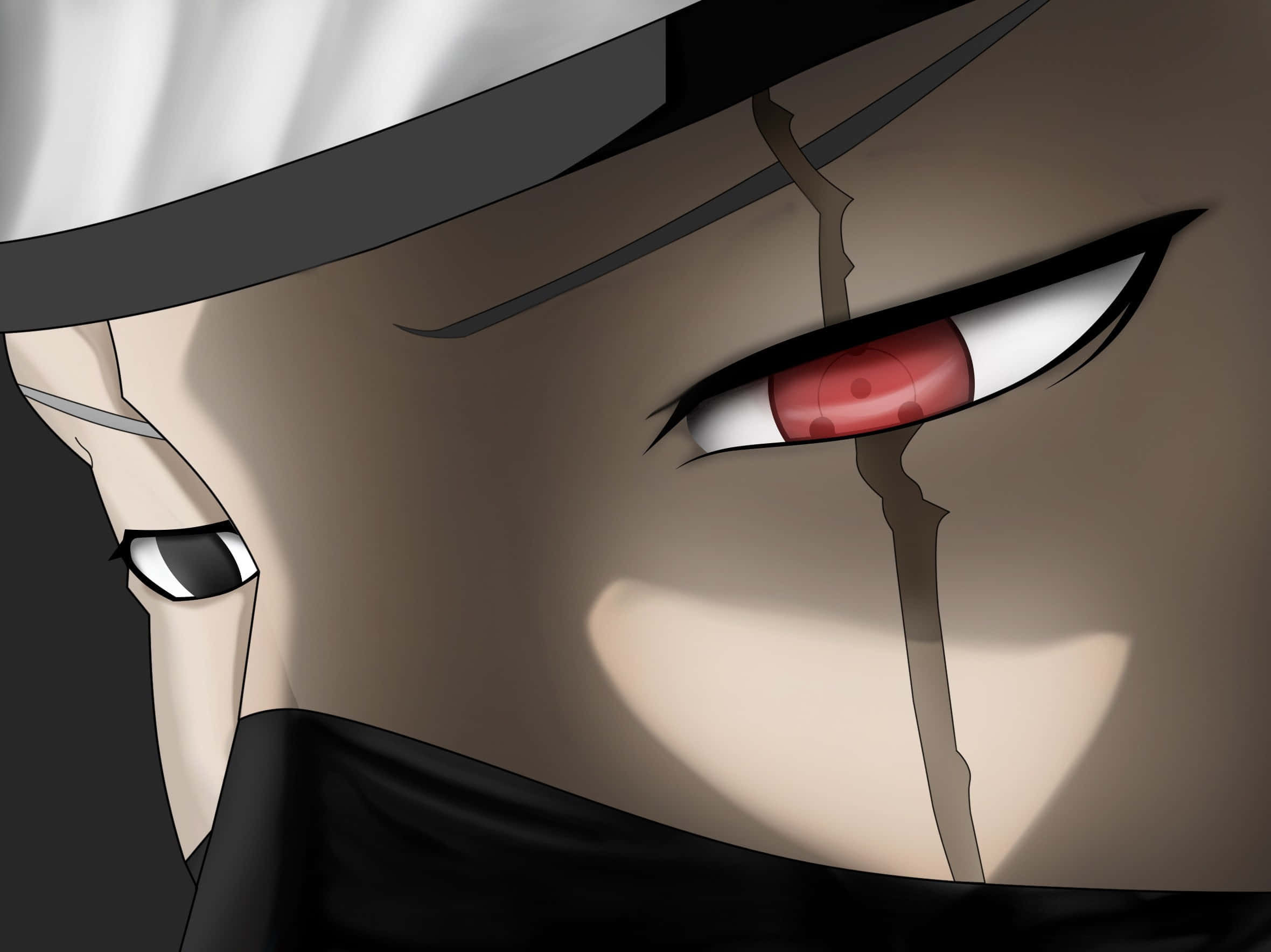 Mangekyou Sharingan, red pupil, black tear streaks, Full HD Desktop Wallpaper