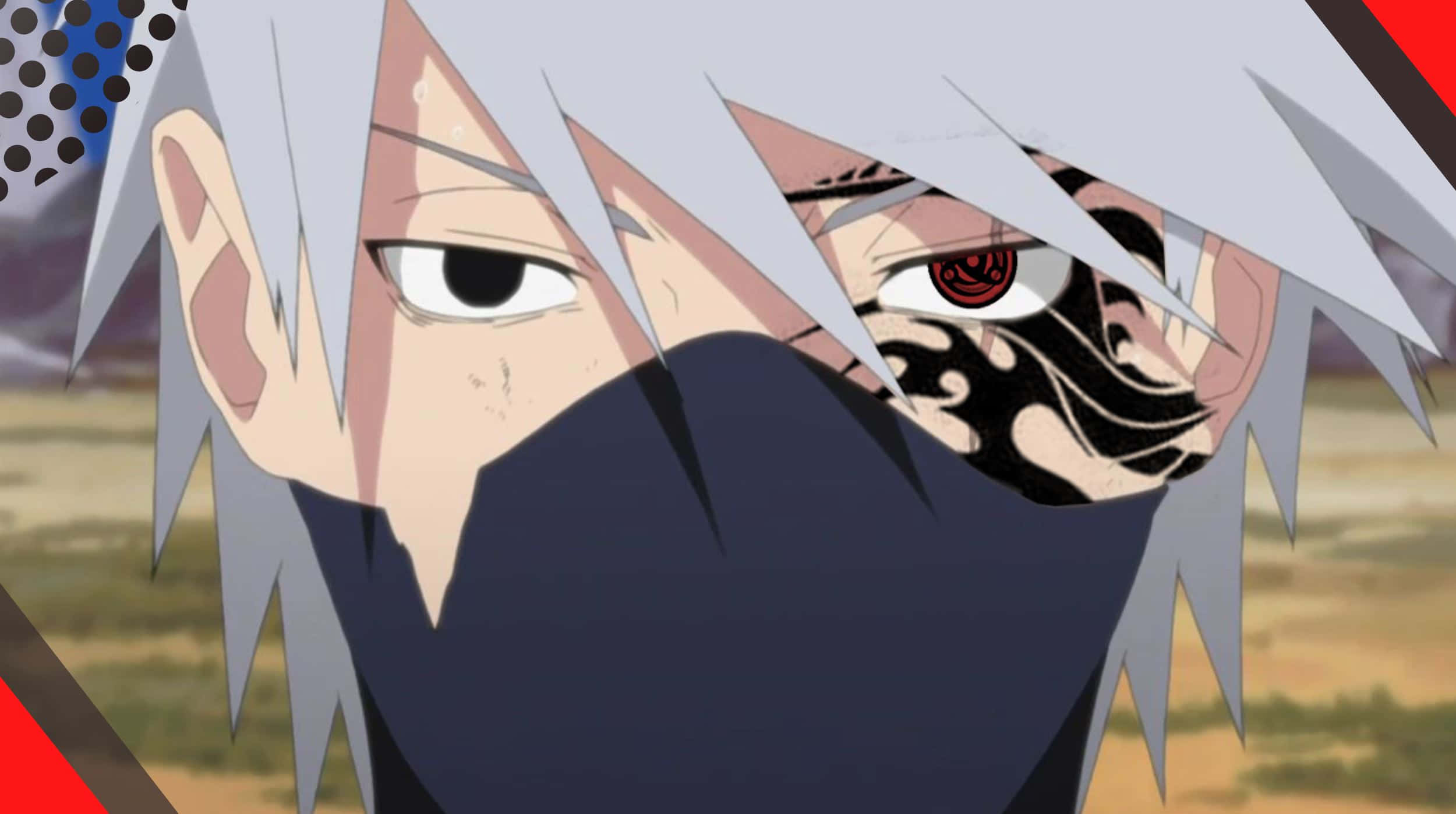 Mangekyou Sharingan, silver hair, black mask, Full HD Desktop Wallpaper