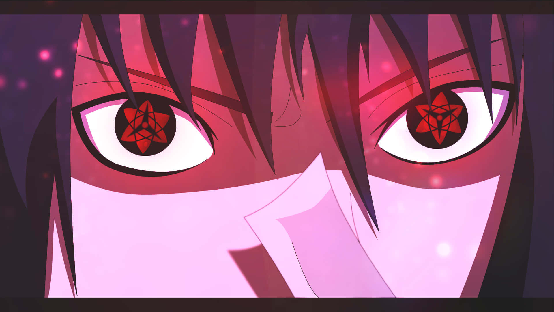 Mangekyou Sharingan, red eyes, star-shaped pupils, Full HD Desktop Wallpaper