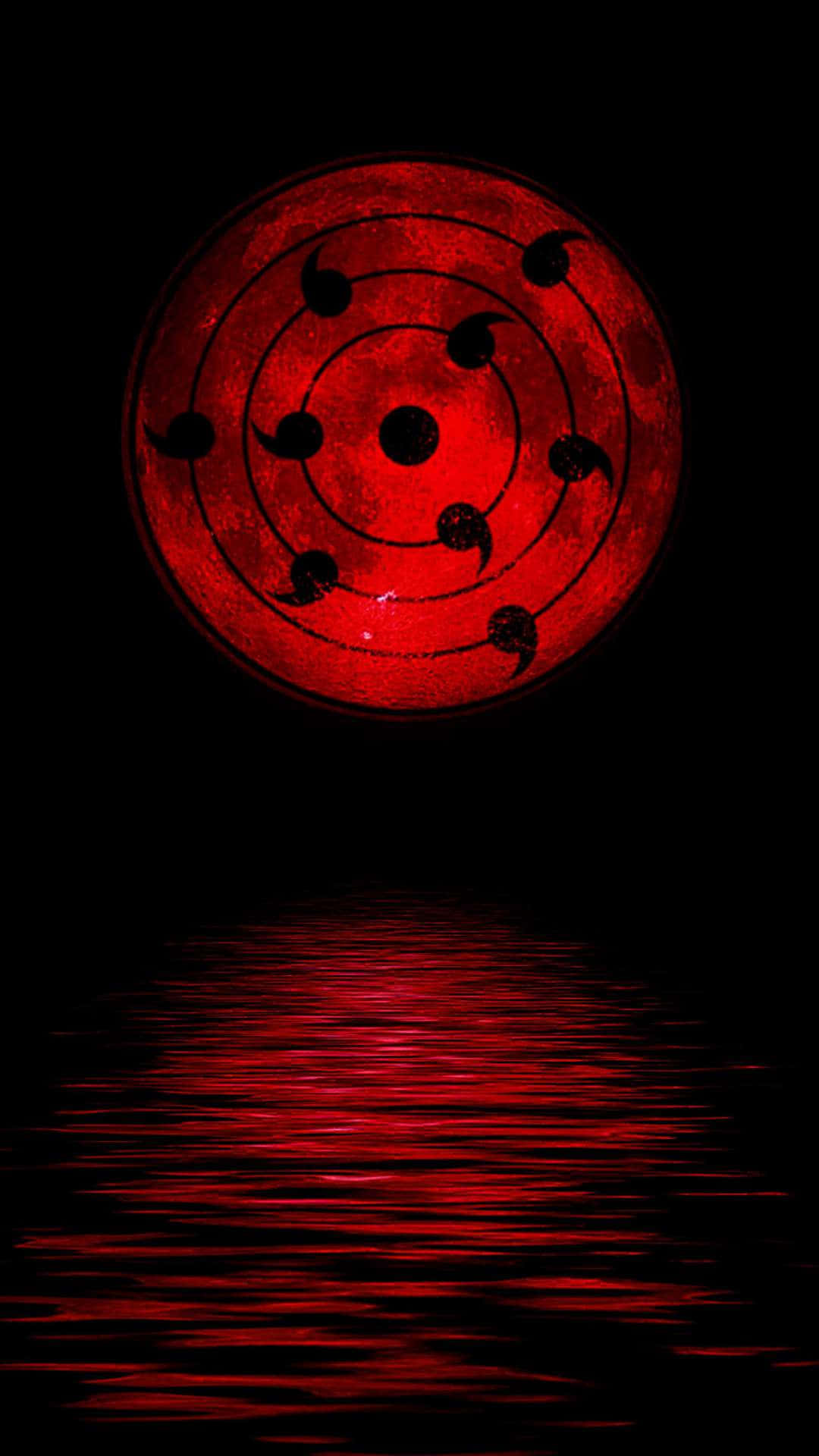 Mangekyou Sharingan, glowing red Sharingan eye, black tomoe patterns, Full HD Phone Wallpaper