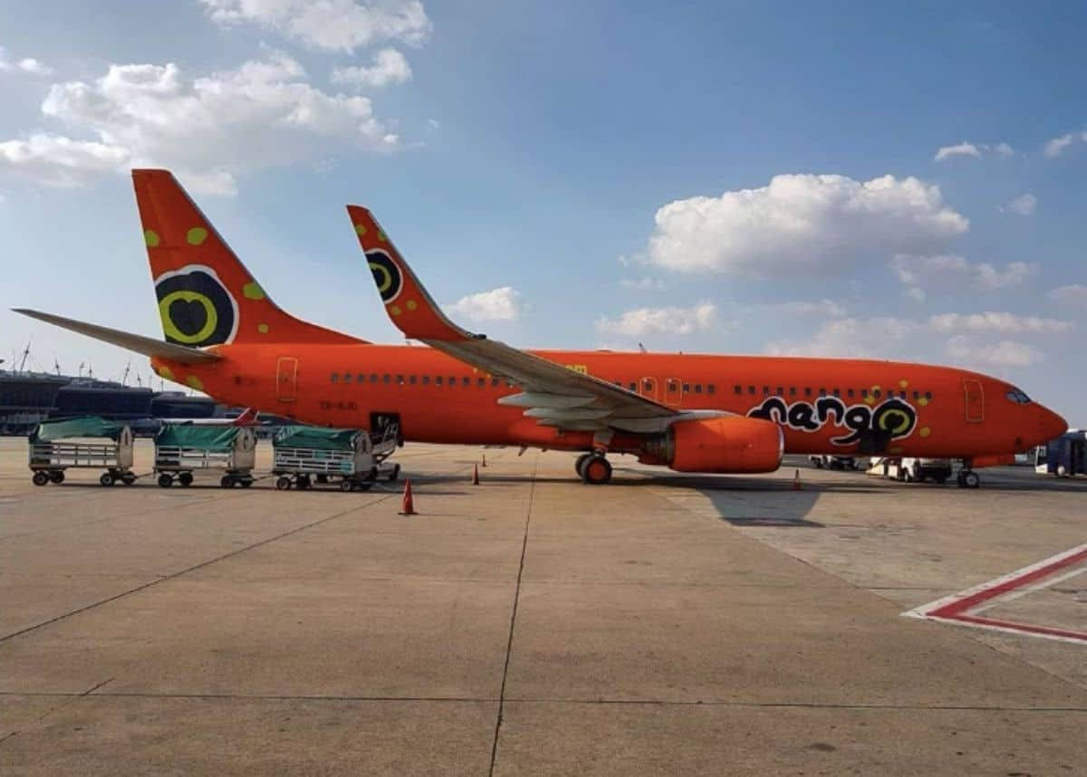 Mango Airlines, orange, jet, SD Desktop Wallpaper
