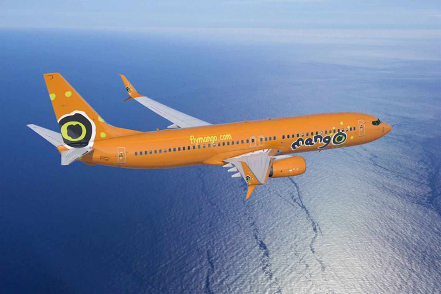 Mango Airlines, orange, blue ocean, HD Desktop Wallpaper