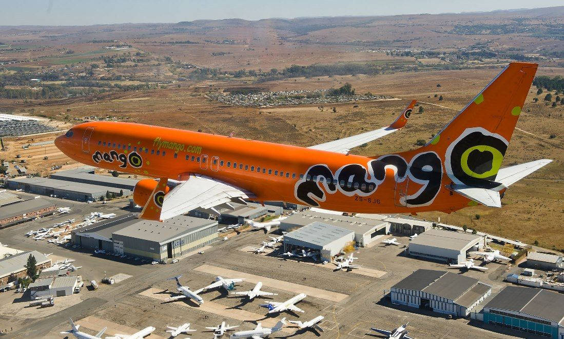 Mango Airlines, vibrant orange, cargo plane, SD Desktop Wallpaper
