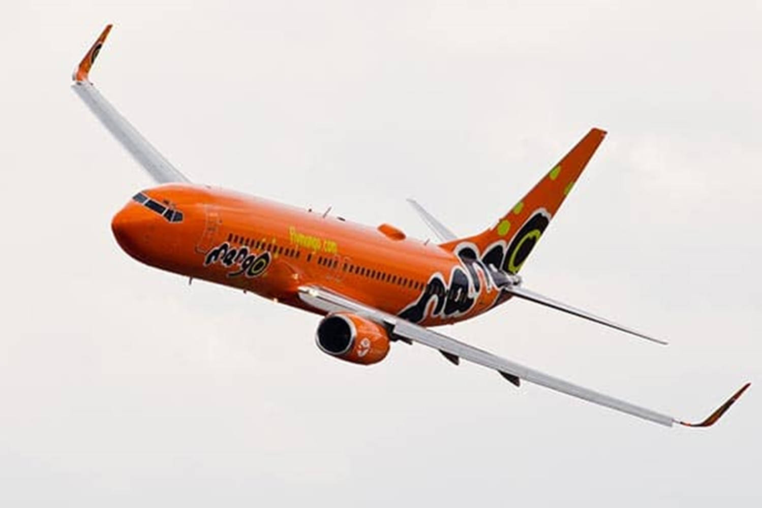 Mango Airlines, white clouds, vibrant orange, HD Desktop Wallpaper